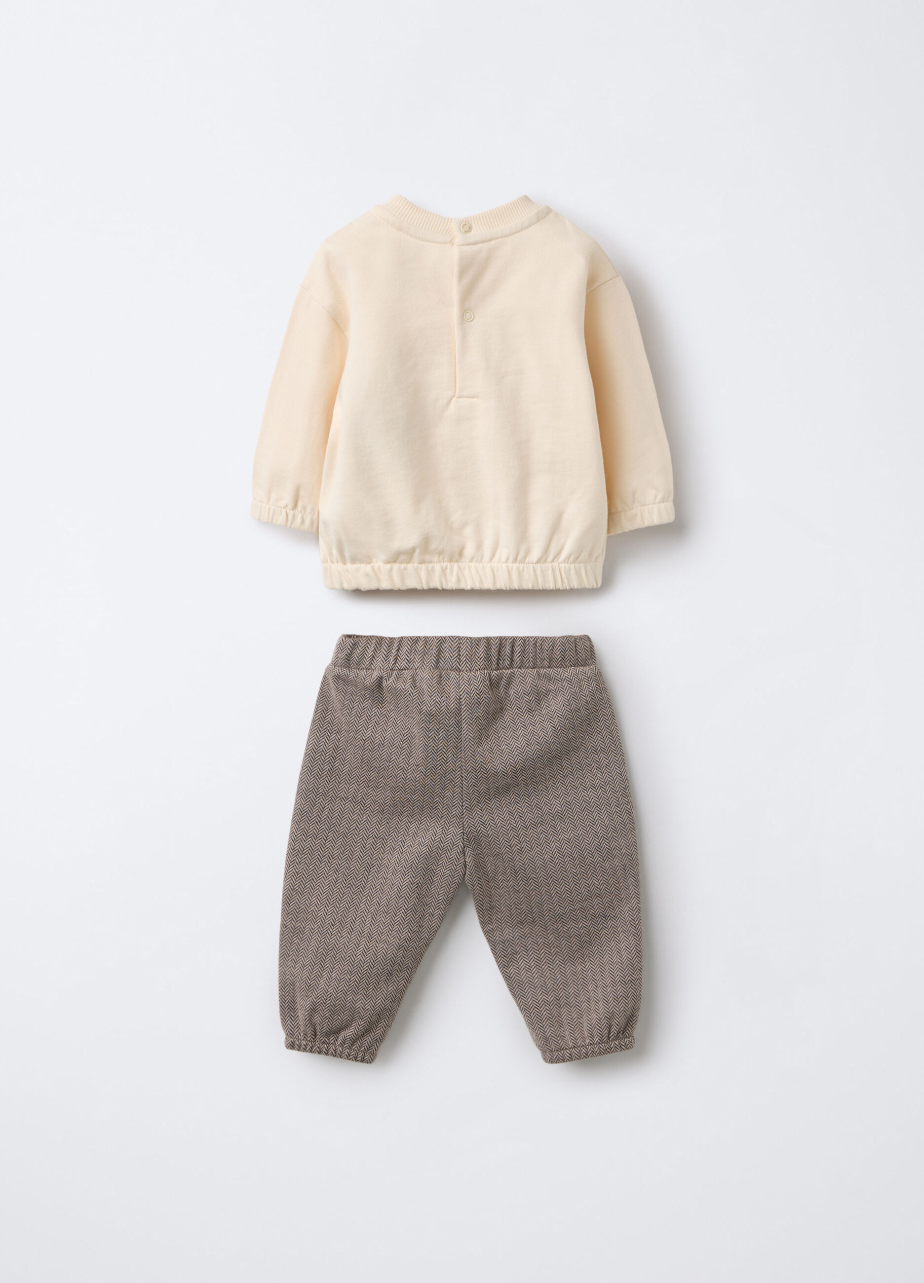 Jogging set in puro cotone garzato neonato_1