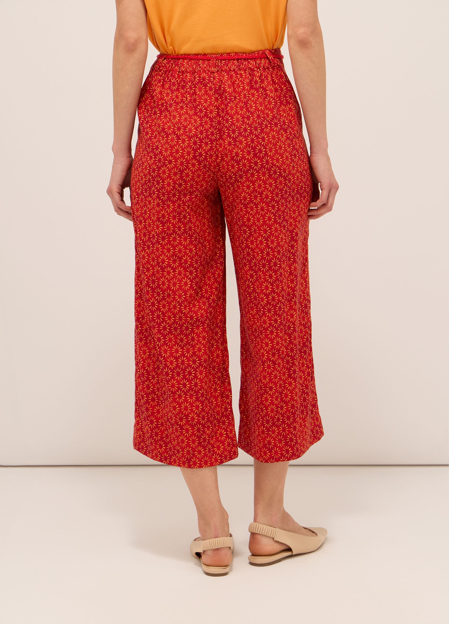 Pantaloni in pura viscosa con stampa donna_1