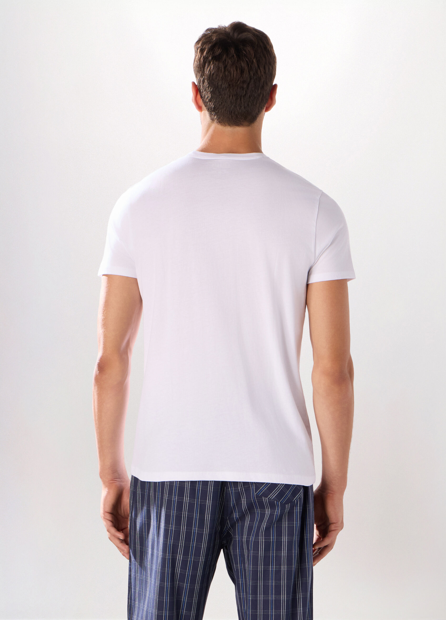 Maglietta intima scollo a V in cotone uomo_1