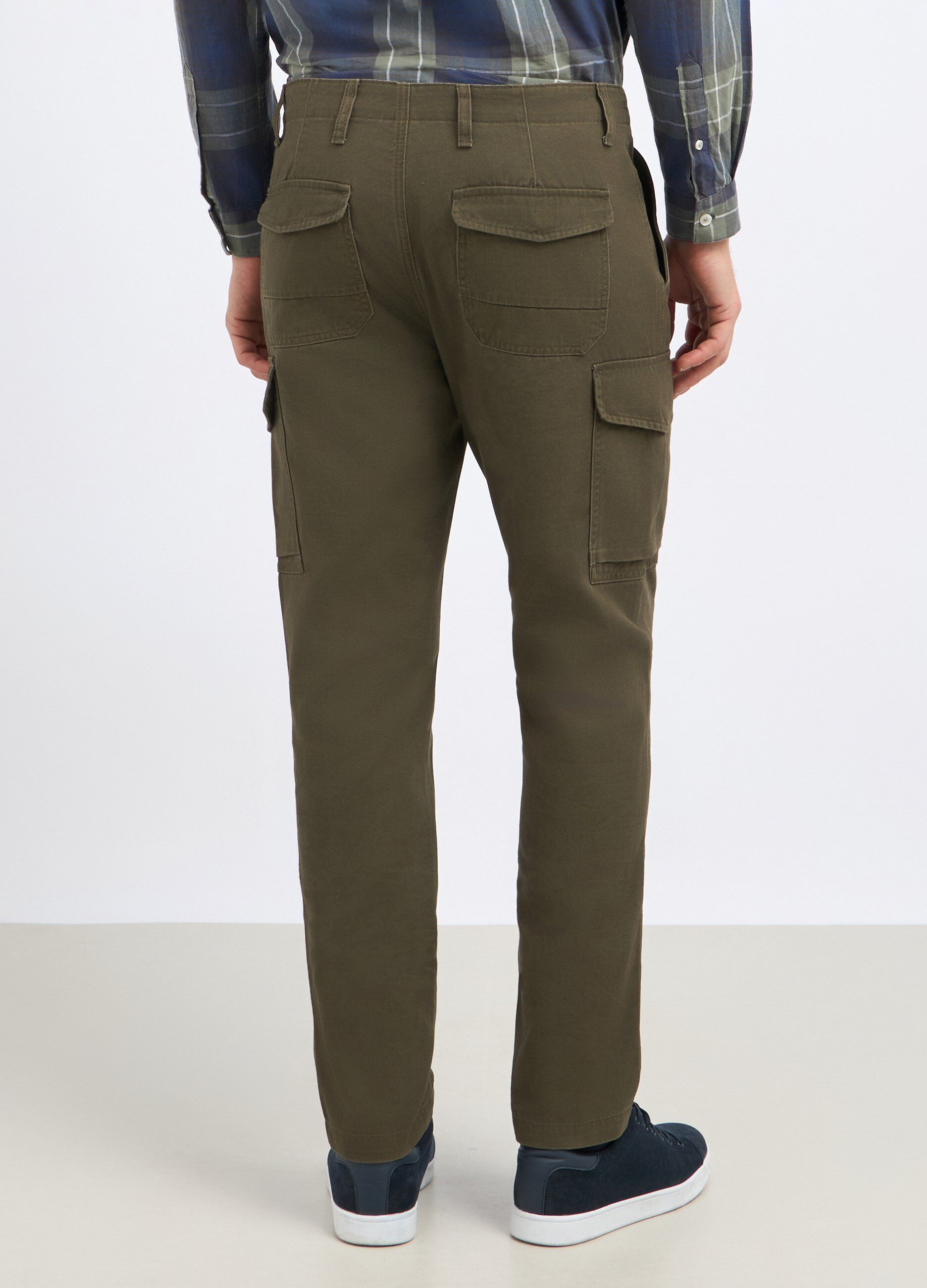 Pantaloni cargo in puro cotone uomo_1