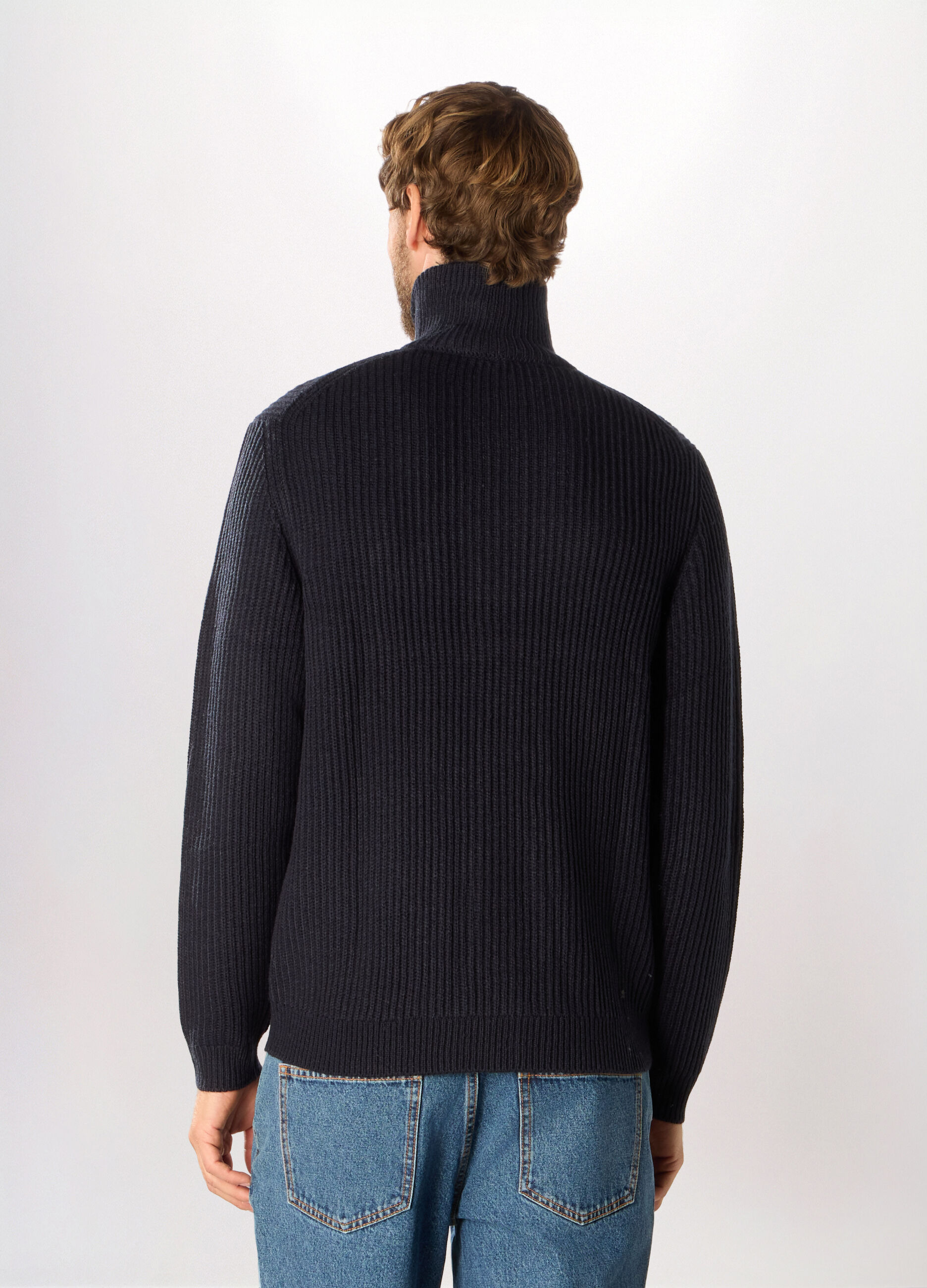 Cardigan a costa inglese con zip uomo_1