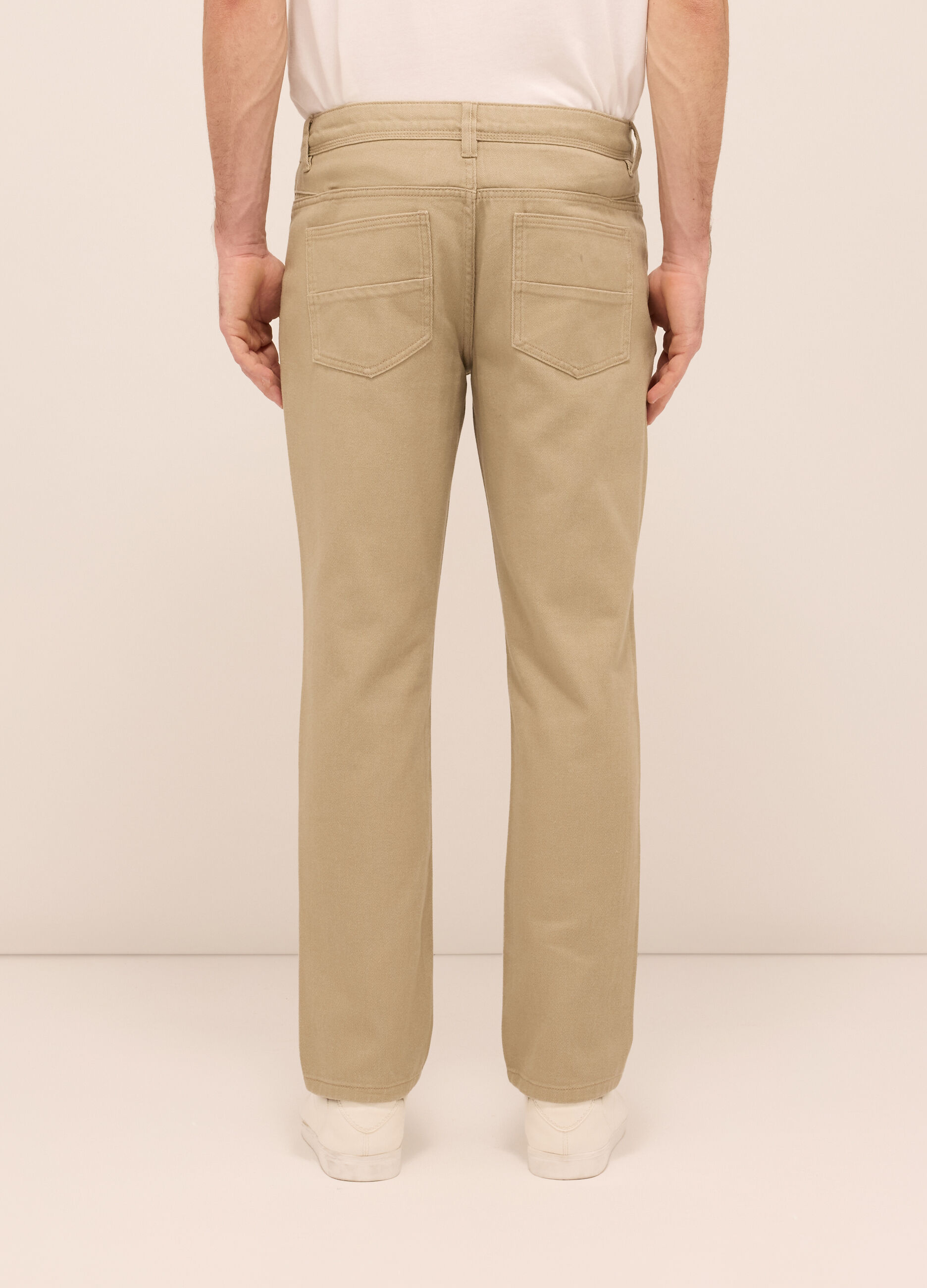 Pantalone 5 tasche in twill di cotone uomo_1