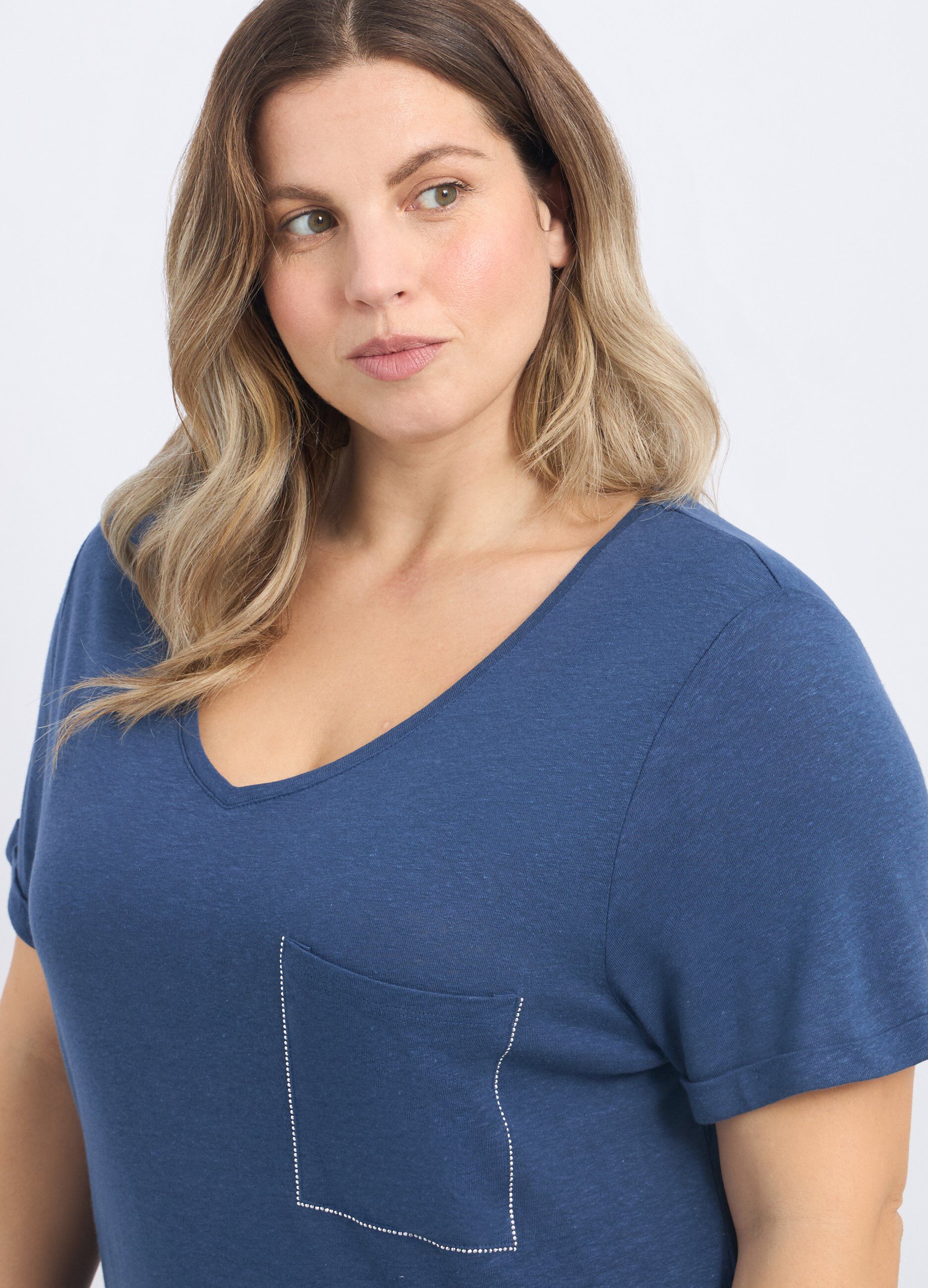 T-shirt in misto lino donna curvy_2