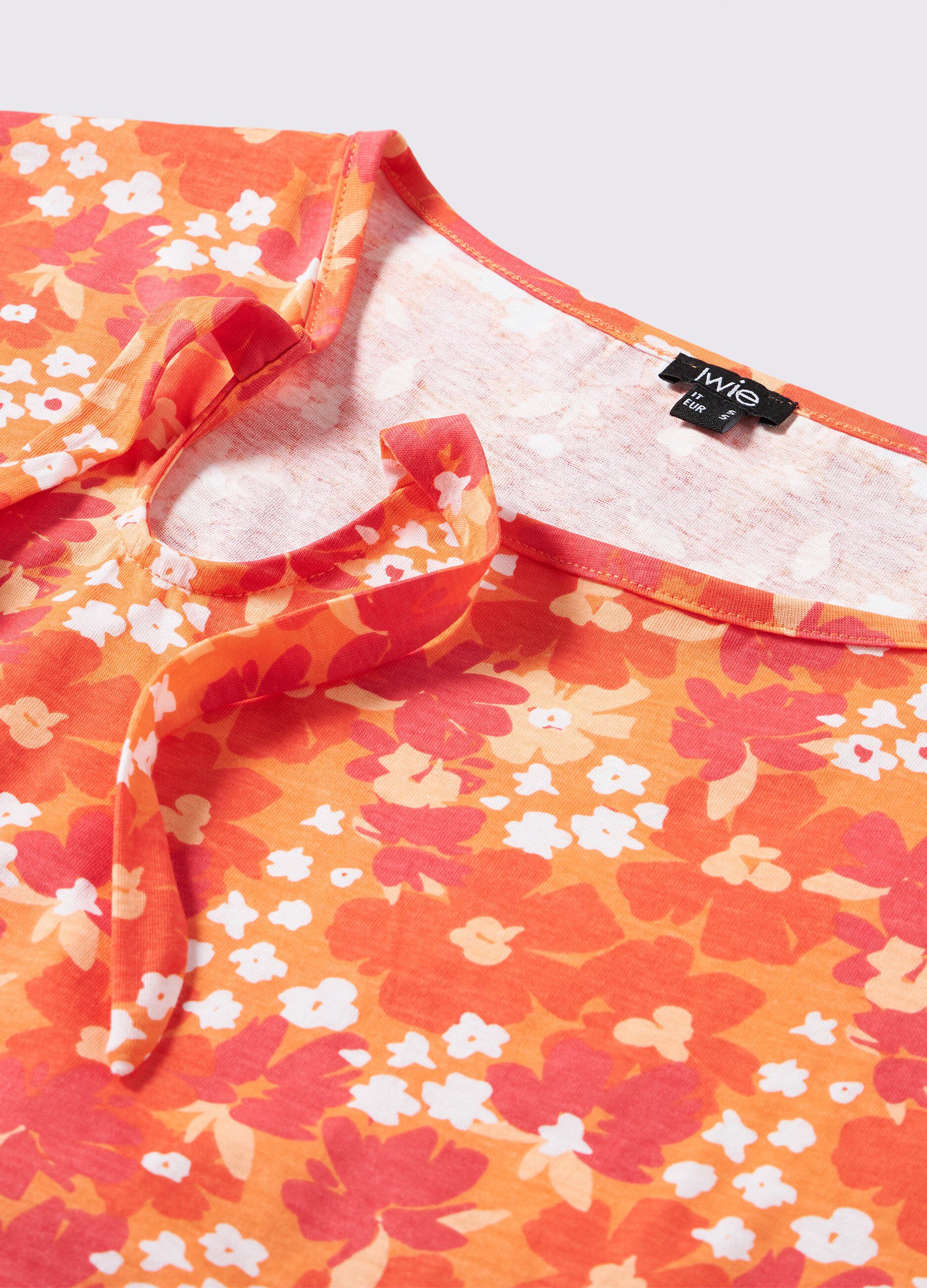 T-shirt in puro cotone con cut out donna_1