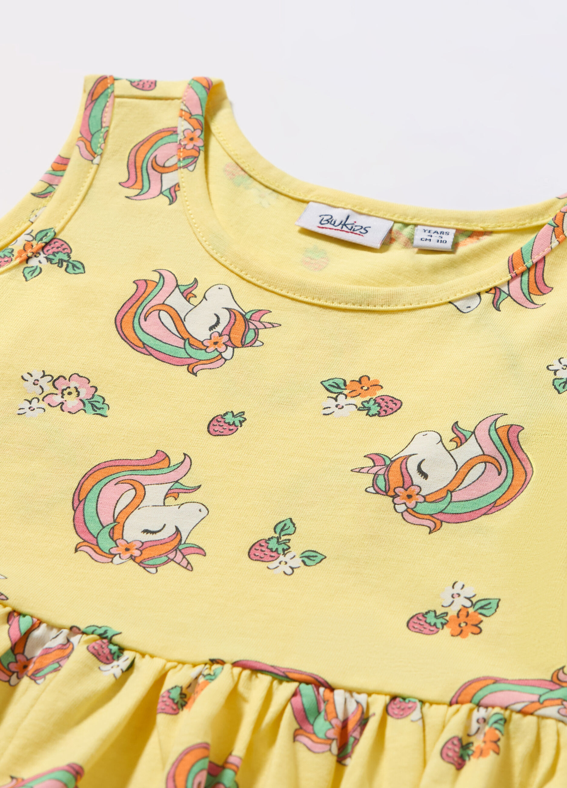 Vestito smanicato in jersey di puro cotone bambina