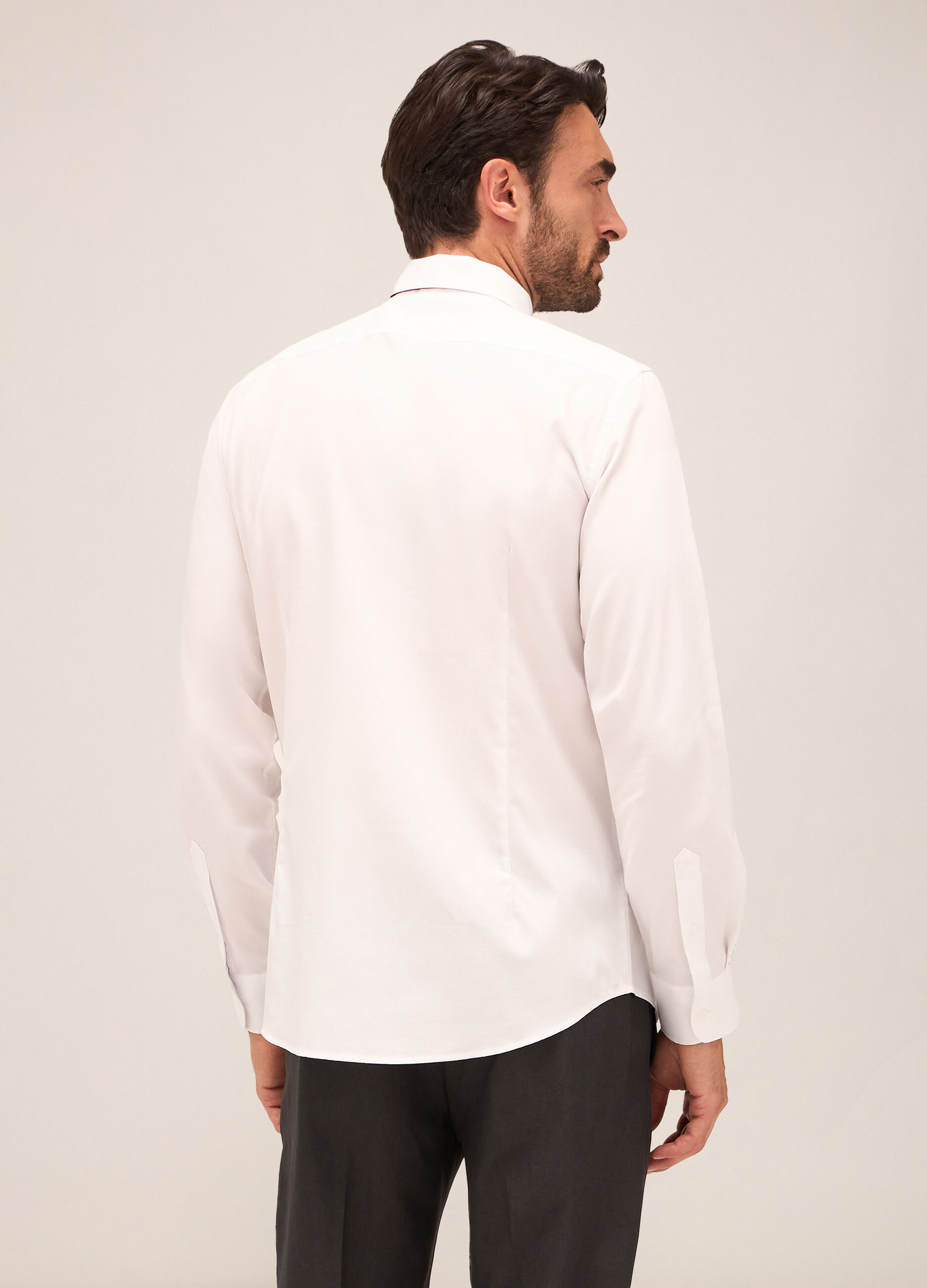 Camicia slim fit colletto italiano in cotone uomo_1