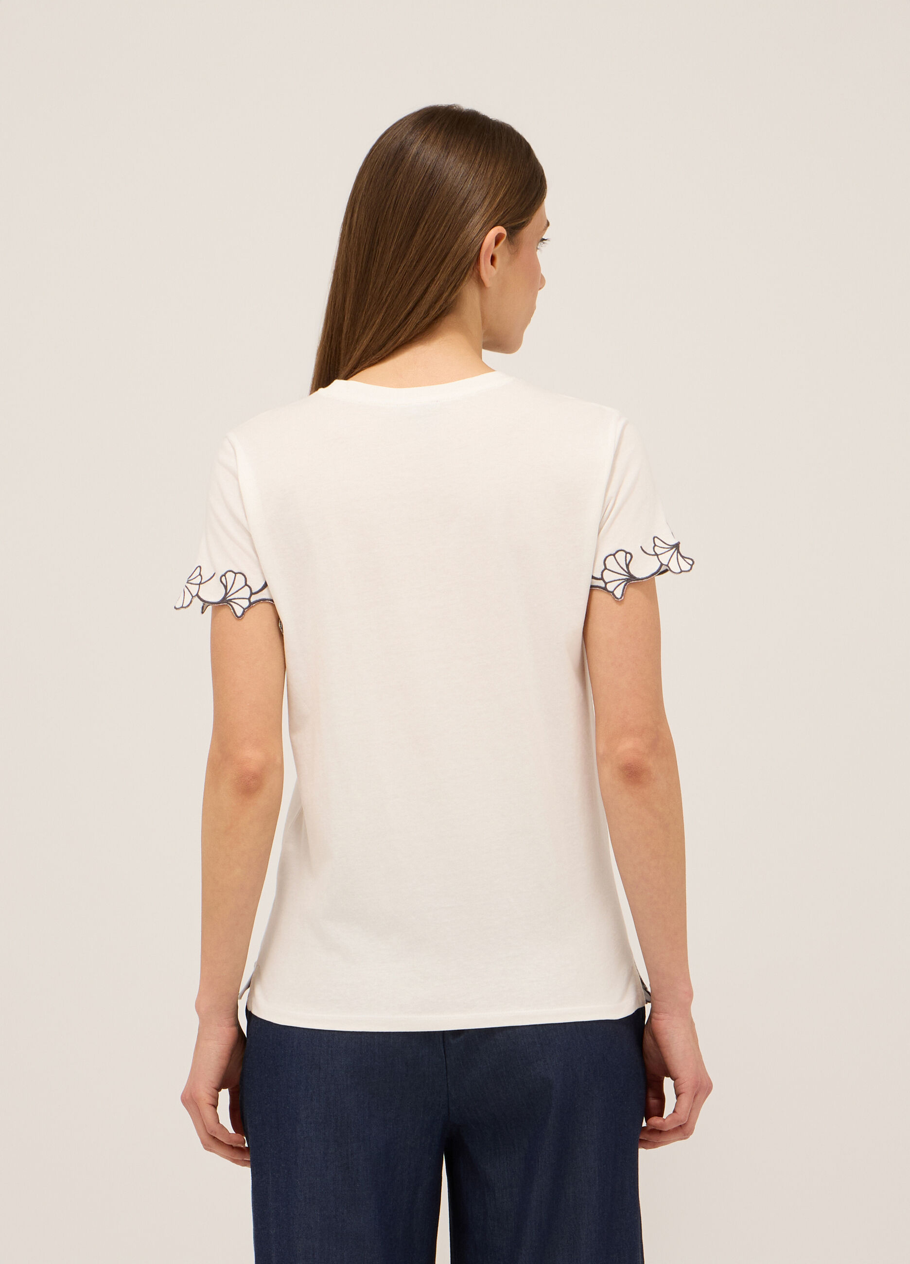 T-shirt in jersey di puro cotone donna_1