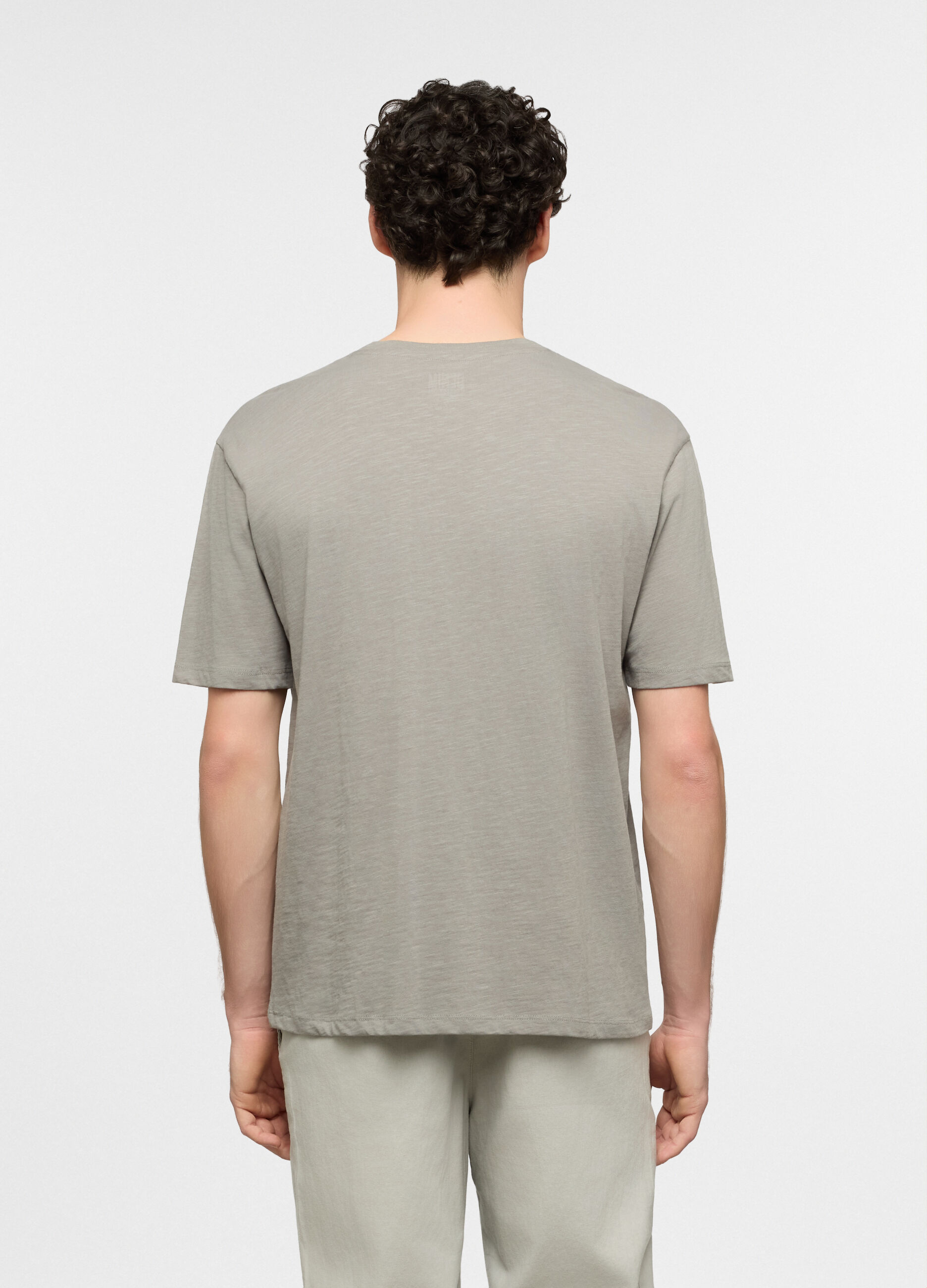 T-shirt girocollo in cotone melange uomo_1