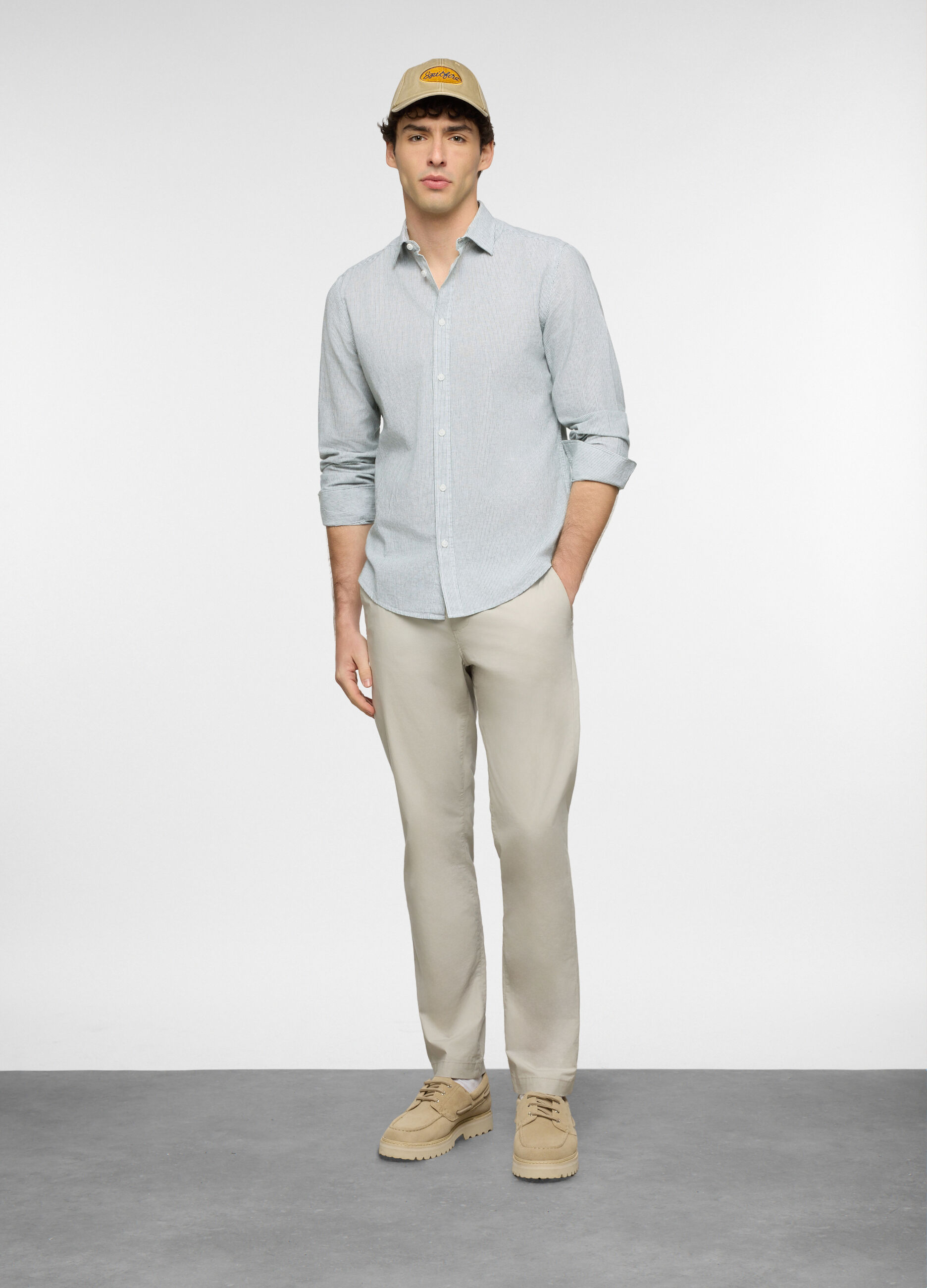 Pantalone chino slim fit di cotone stretch uomo_0