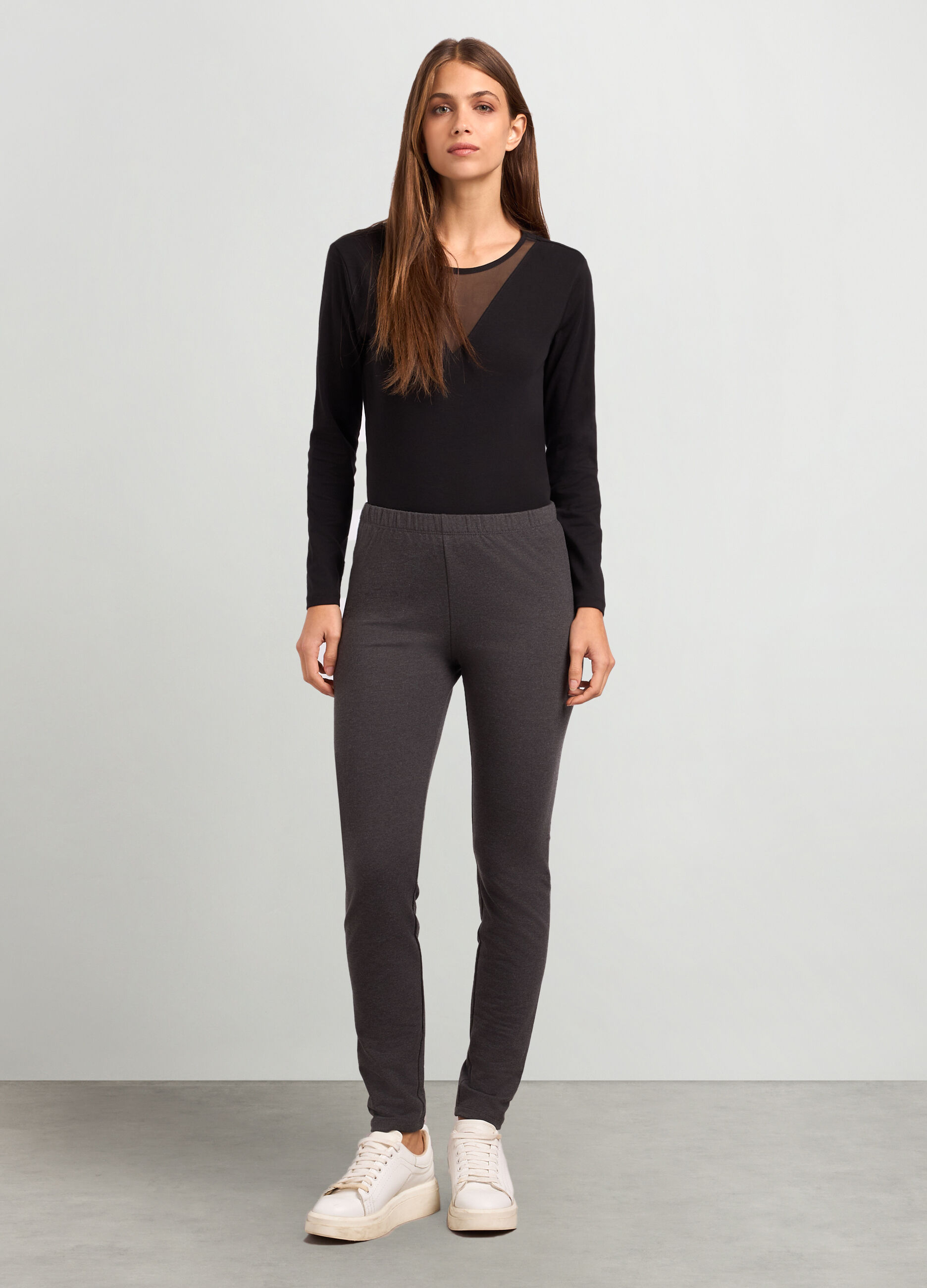 Leggings in french terry di misto cotone donna_0