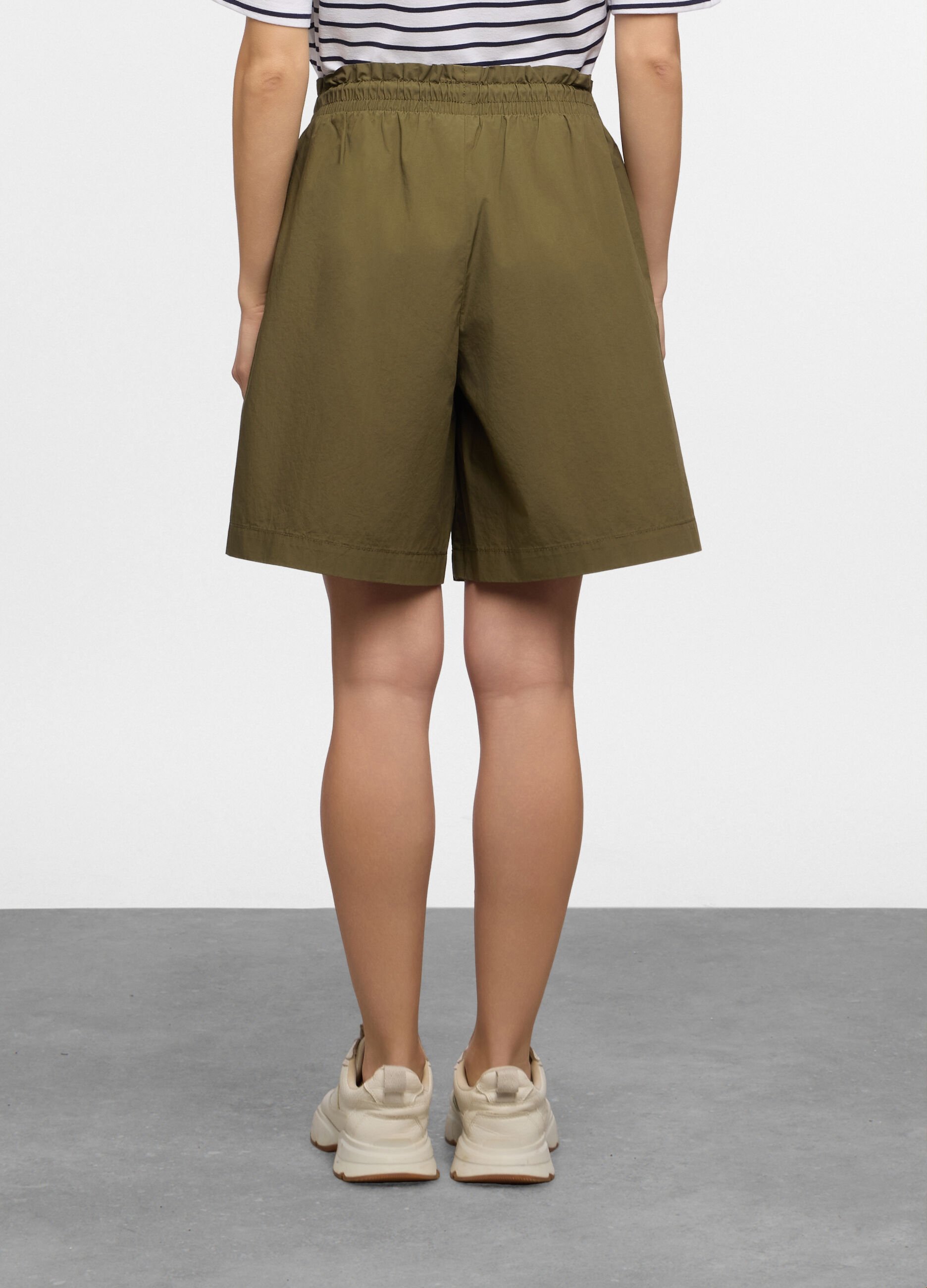 Bermuda regular fit in popeline di puro cotone donna_1