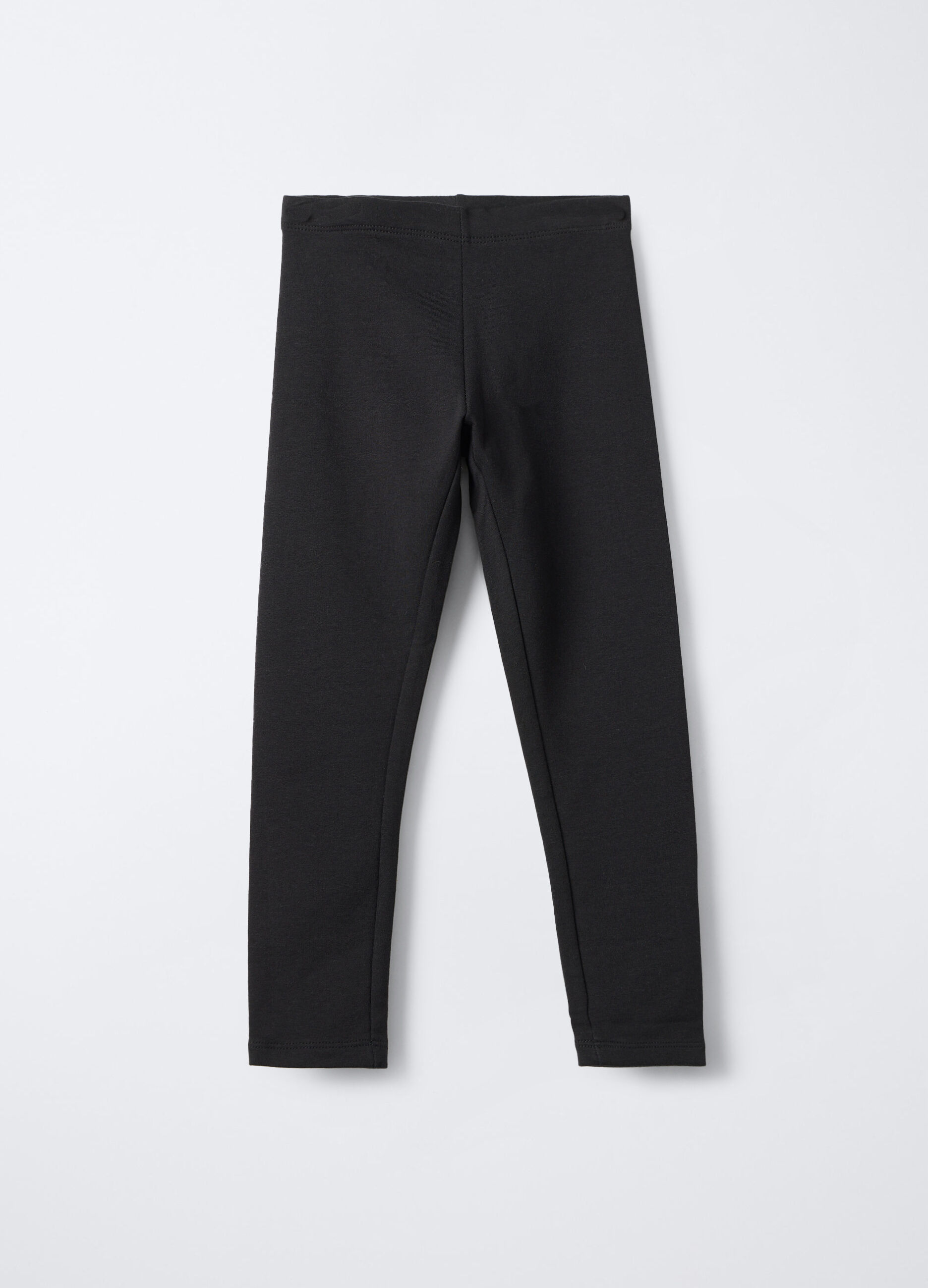 Leggings Slim Fit in cotone garzato stretch bambina_0