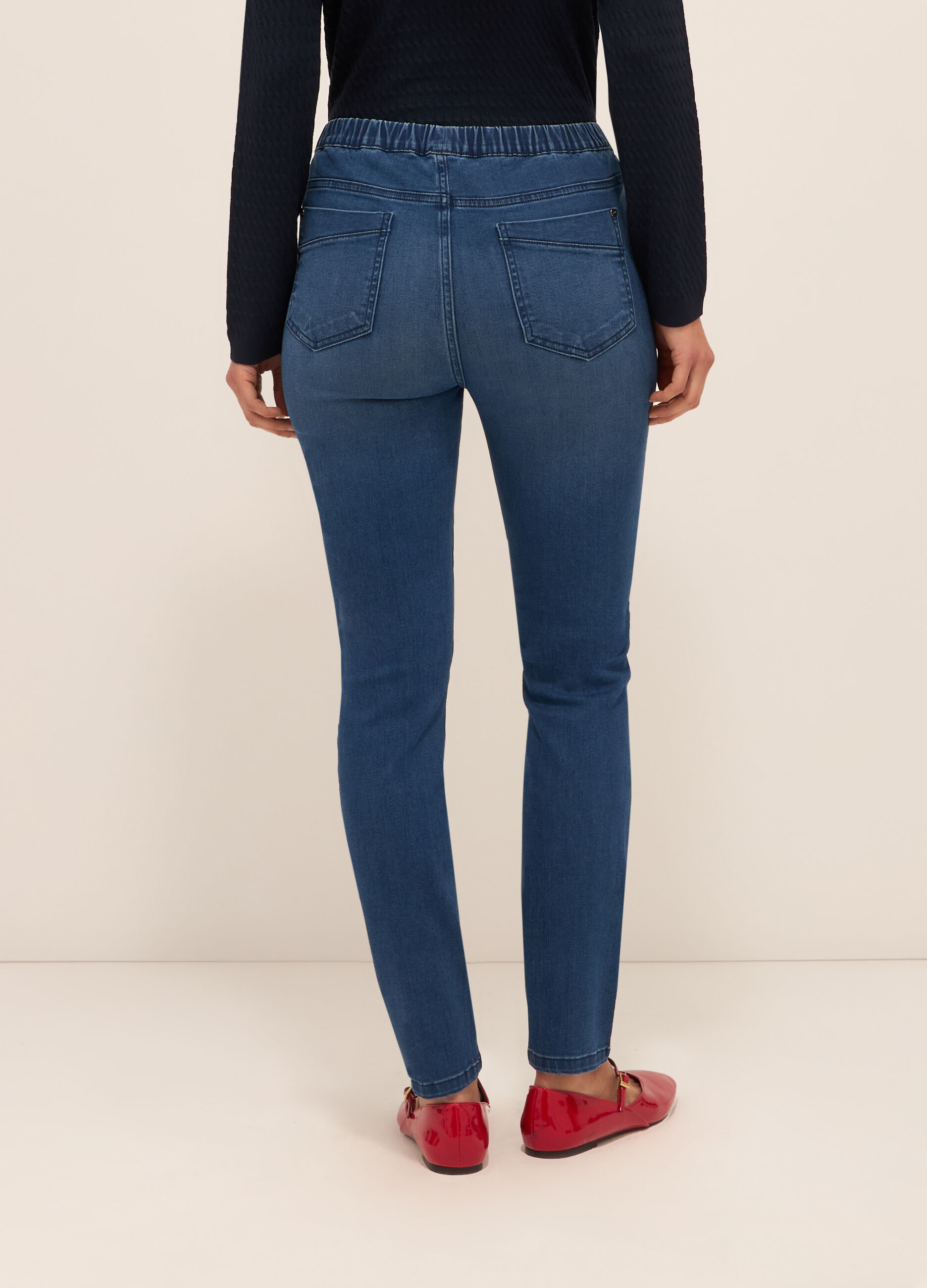 Jeggings in stretch denim di misto cotone donna_1
