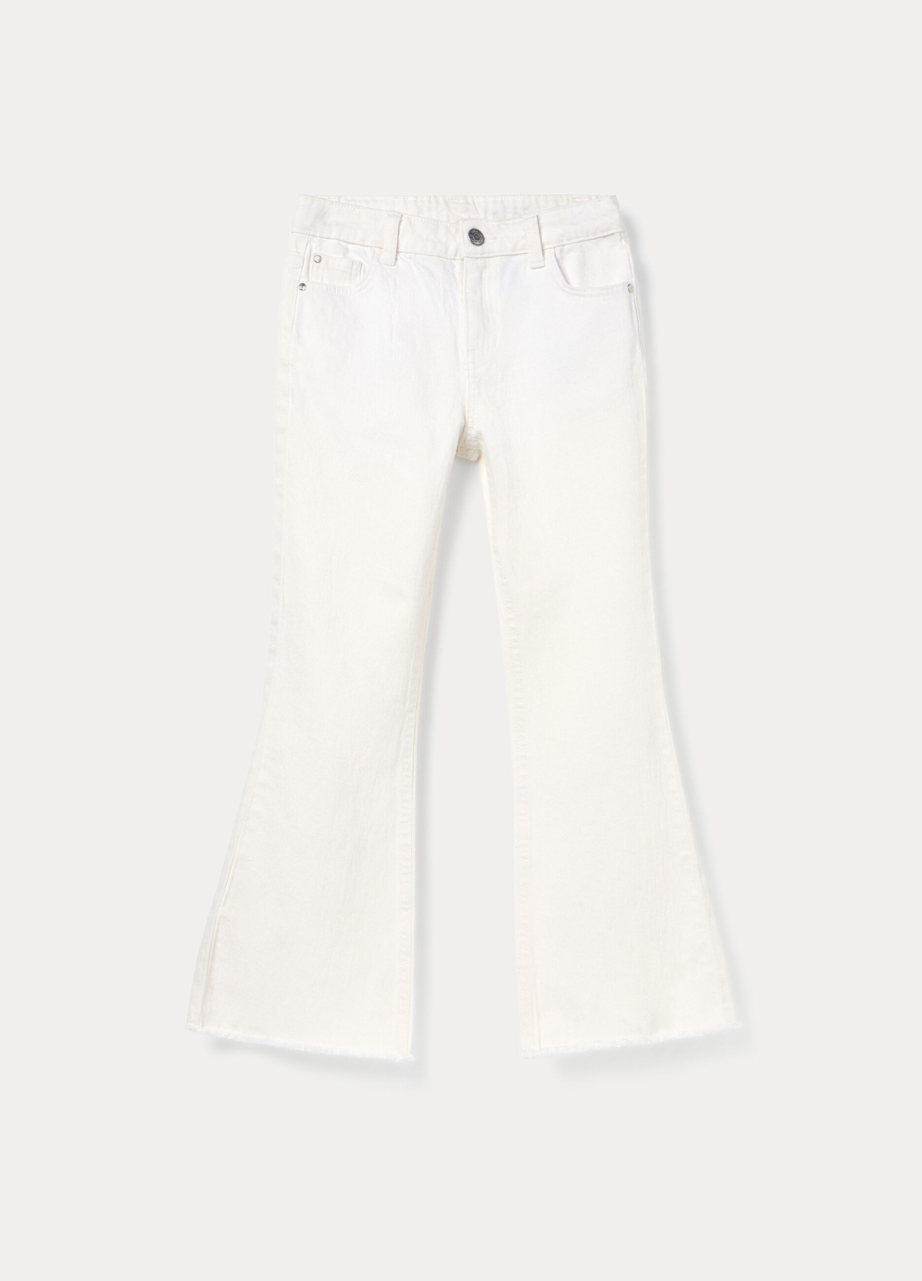 Pantaloni flare fit in denim stretch ragazza_0