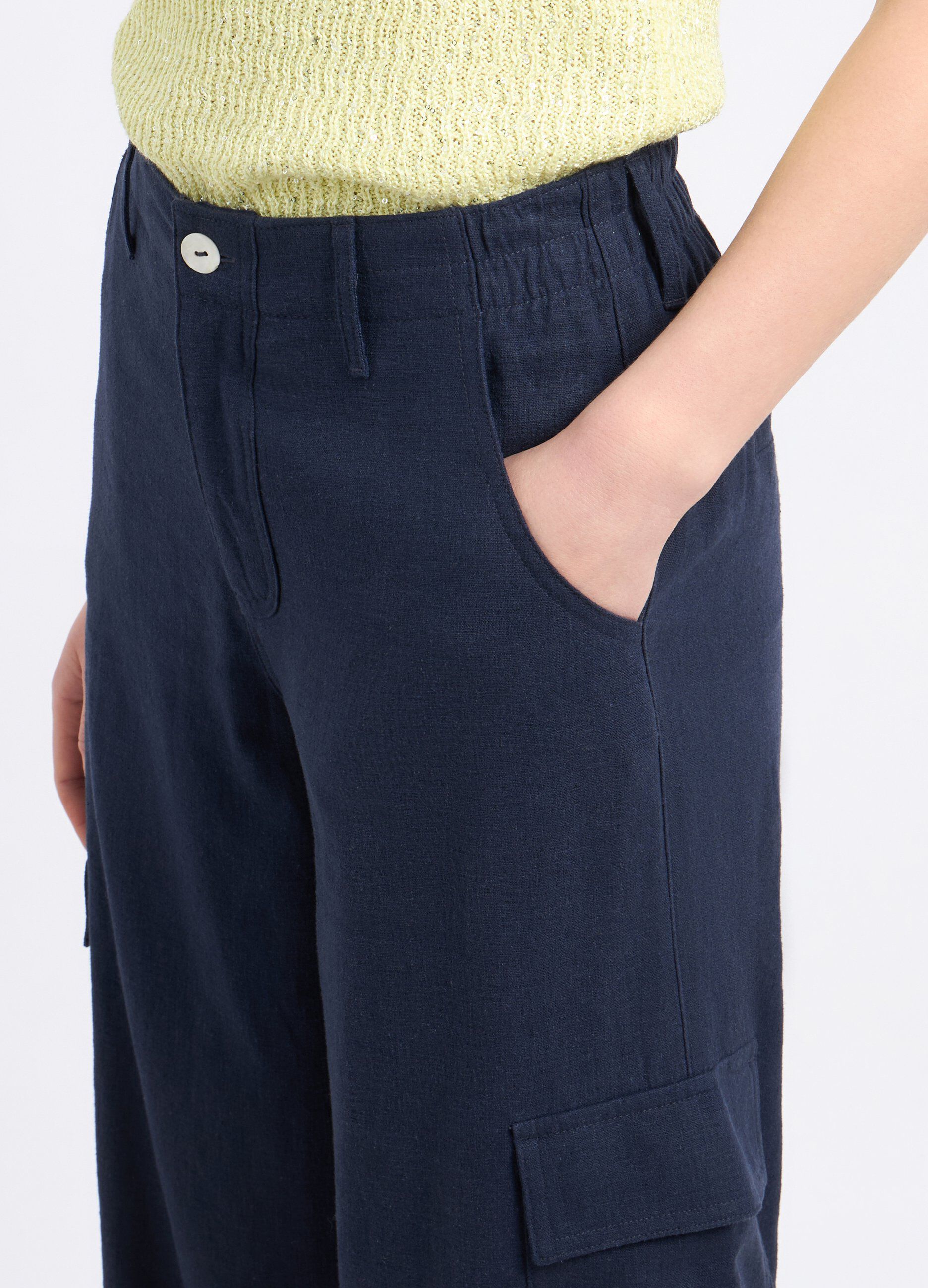 Pantaloni misto lino donna_2