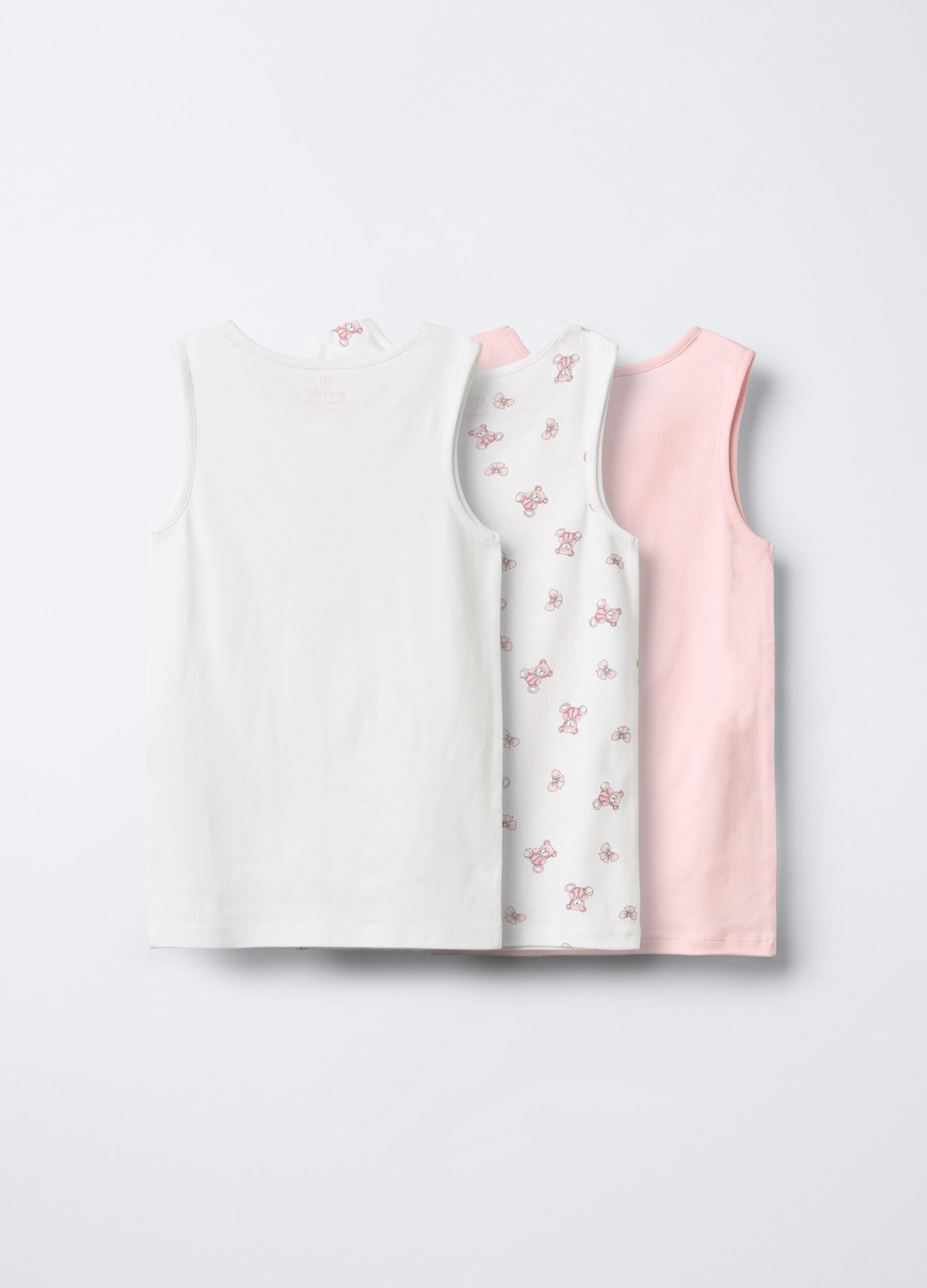 Pack 3 canotte in costina di puro cotone bambina_1