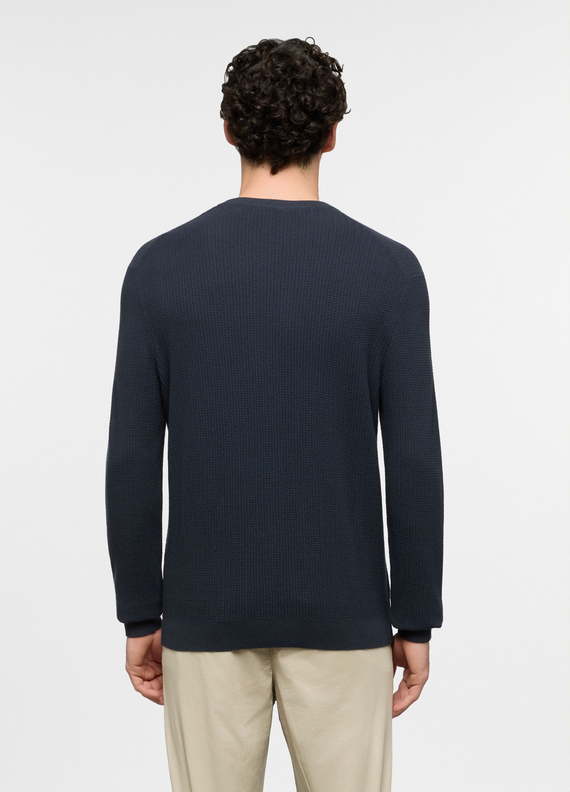Maglione girocollo in cotone uomo_1