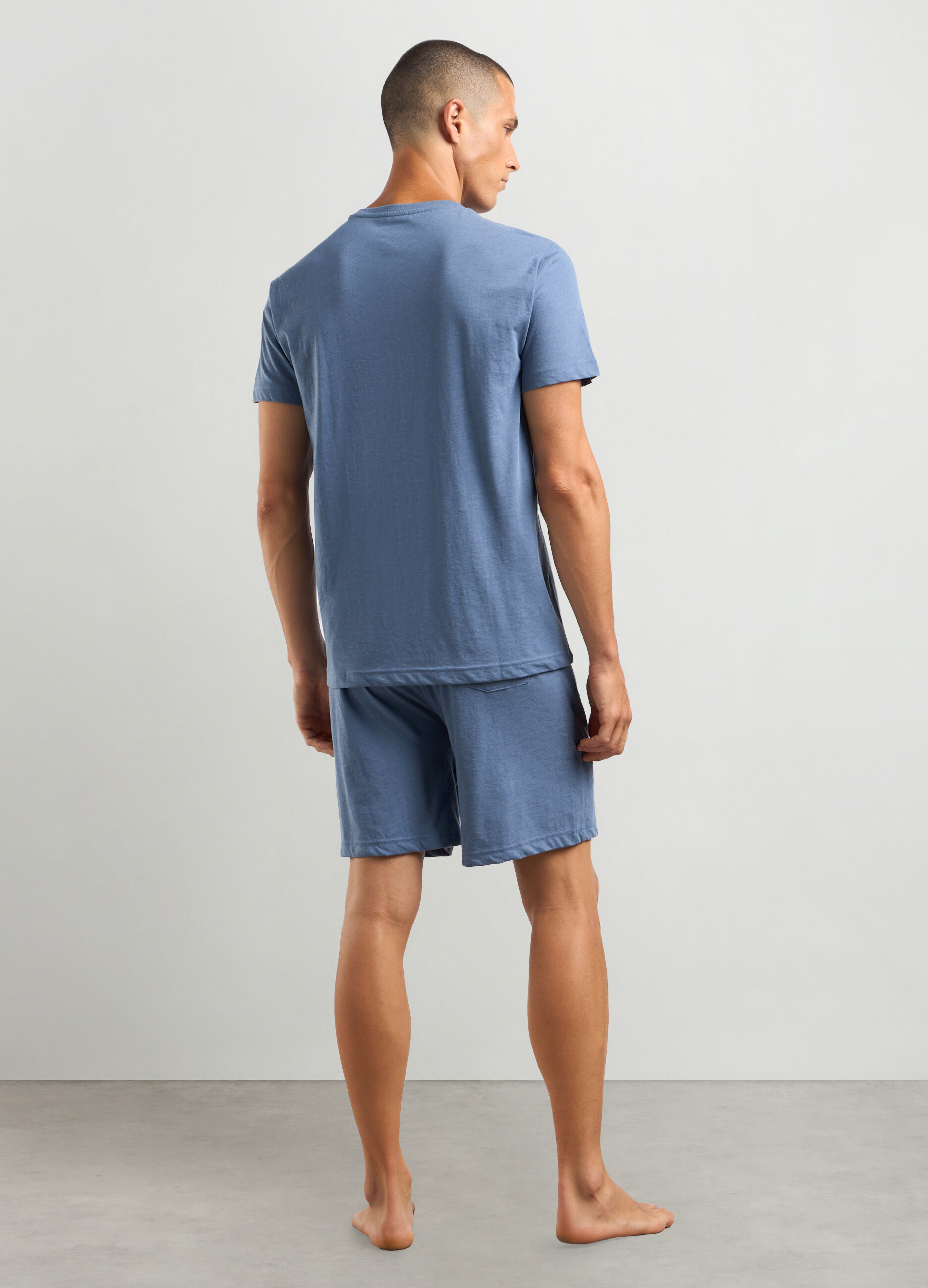Set pigiama corto in misto cotone uomo_1