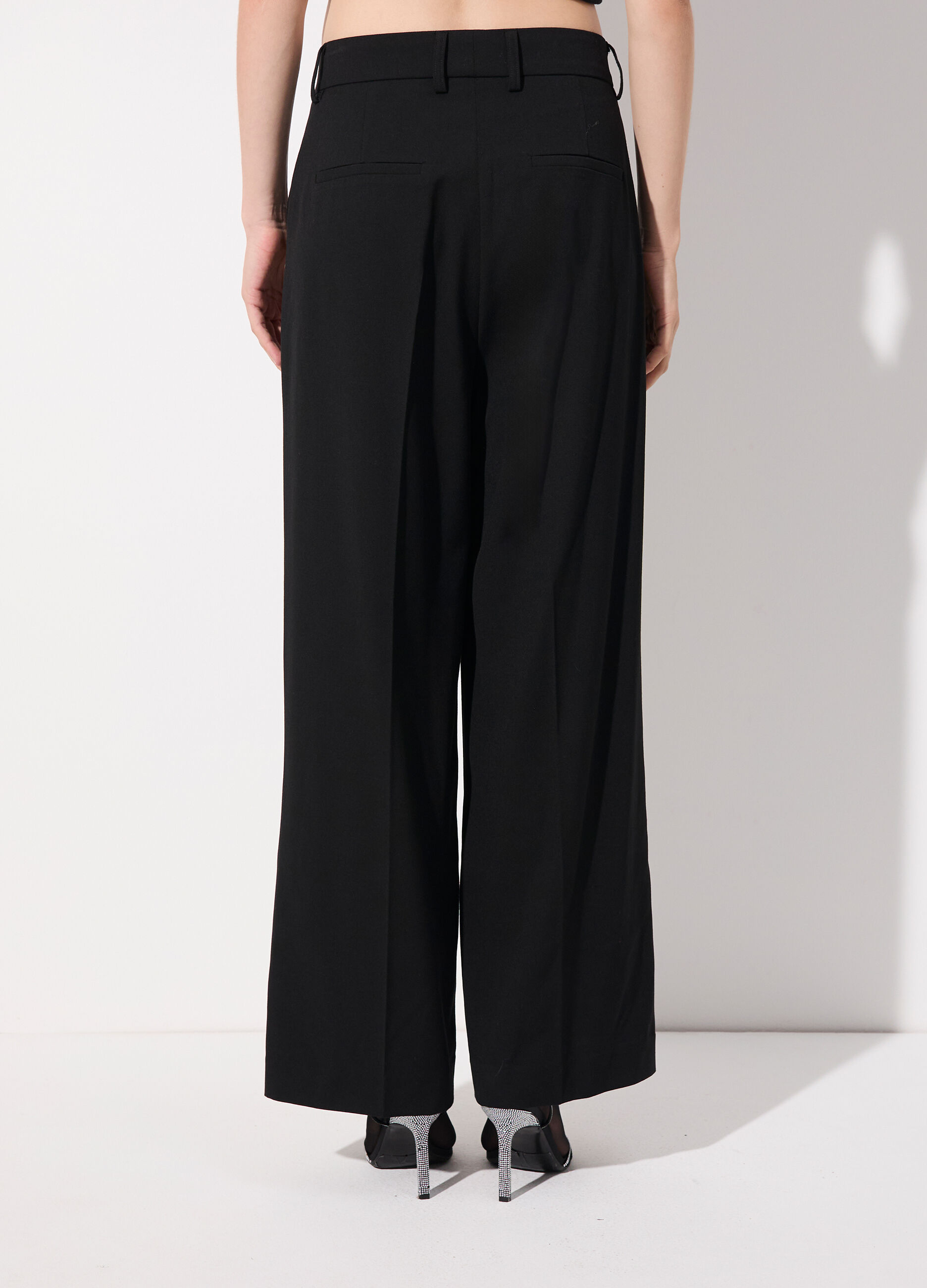 Pantalone dritto in misto lana stretch donna_2