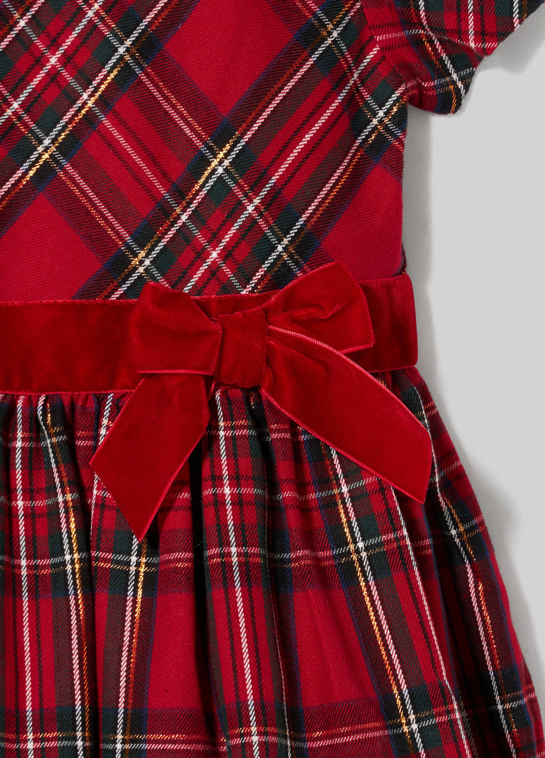 Abito in misto cotone a quadri bambina