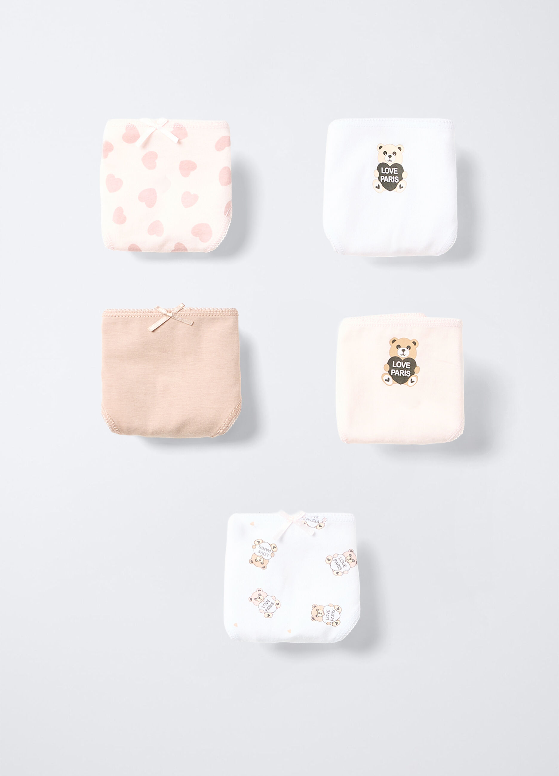 Pack 5 slip in jersey di cotone stretch bambina_0