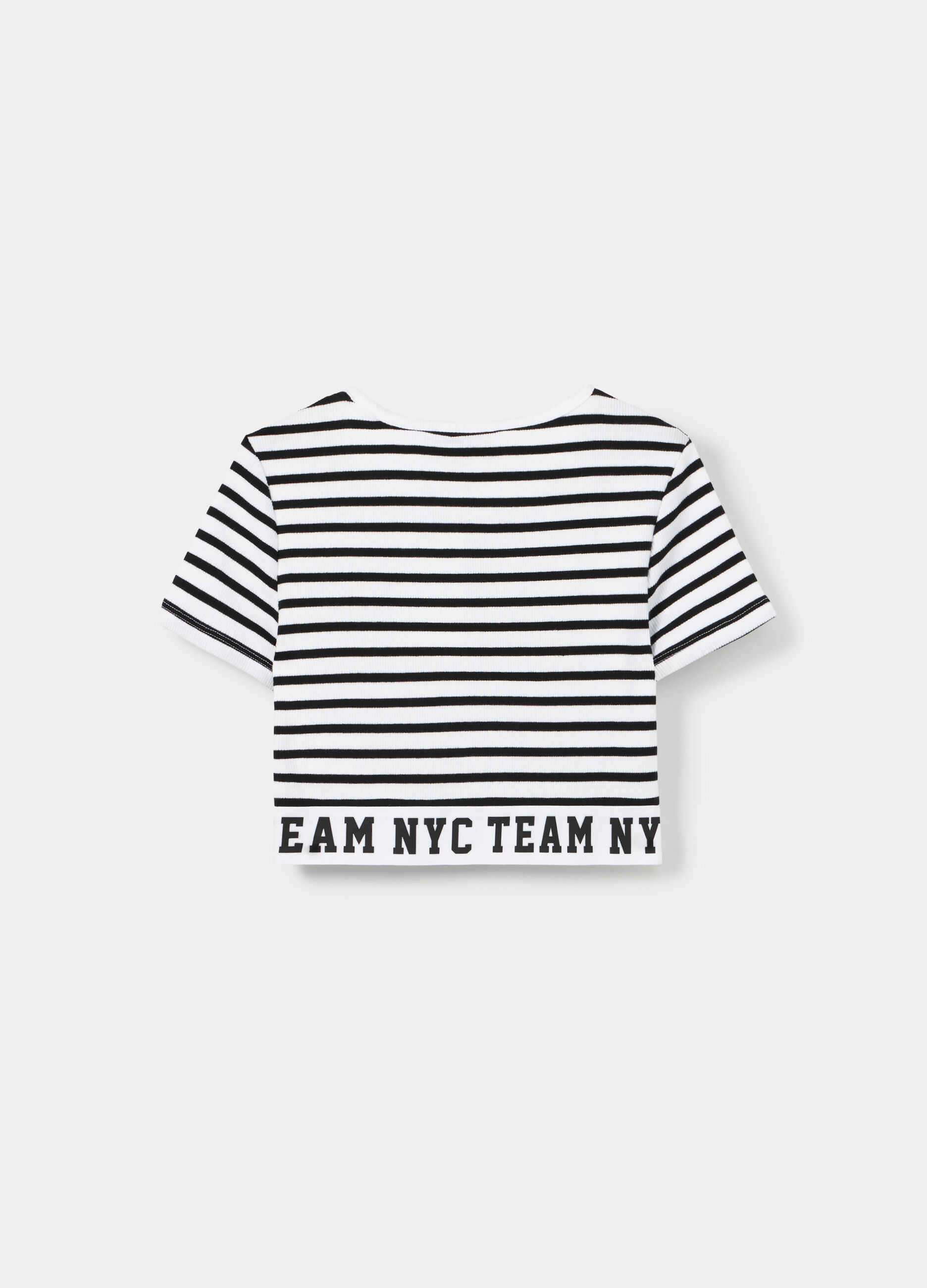 T-shirt in costina misto cotone ragazza_1