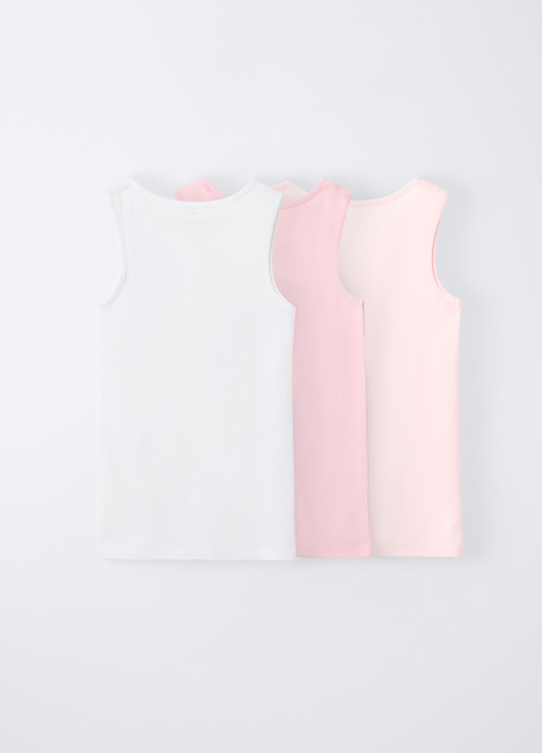 Pack 3 canotte in costina di puro cotone bambina_1