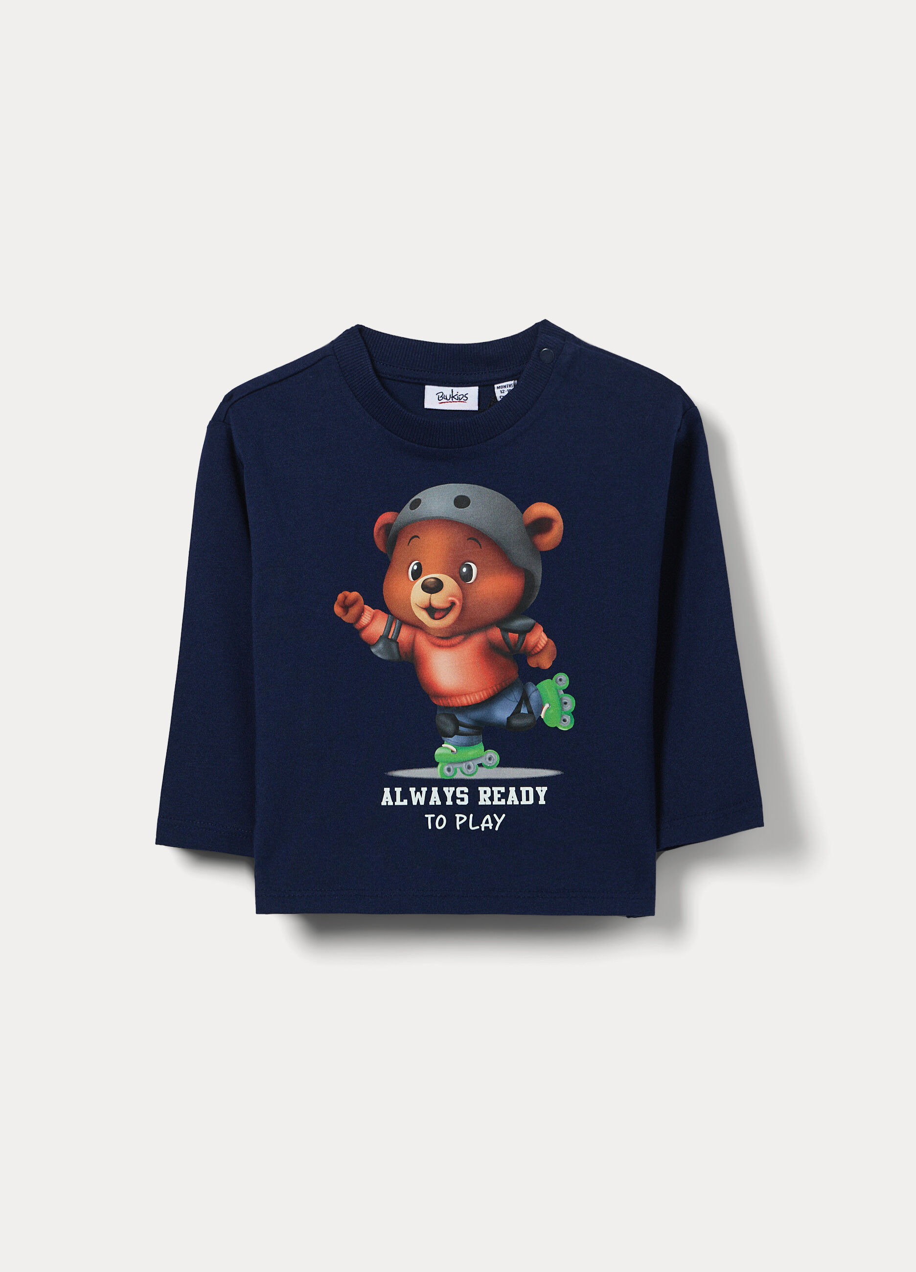 T-shirt girocollo in jersey di puro cotone bimbo_0