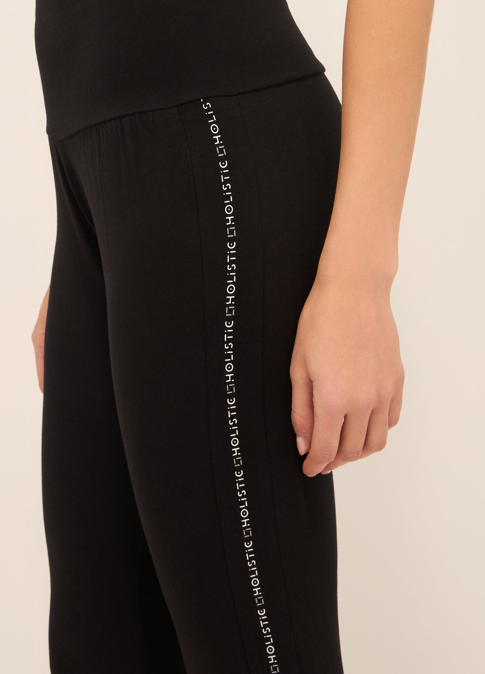 Leggings in jersey di cotone stretch donna _2