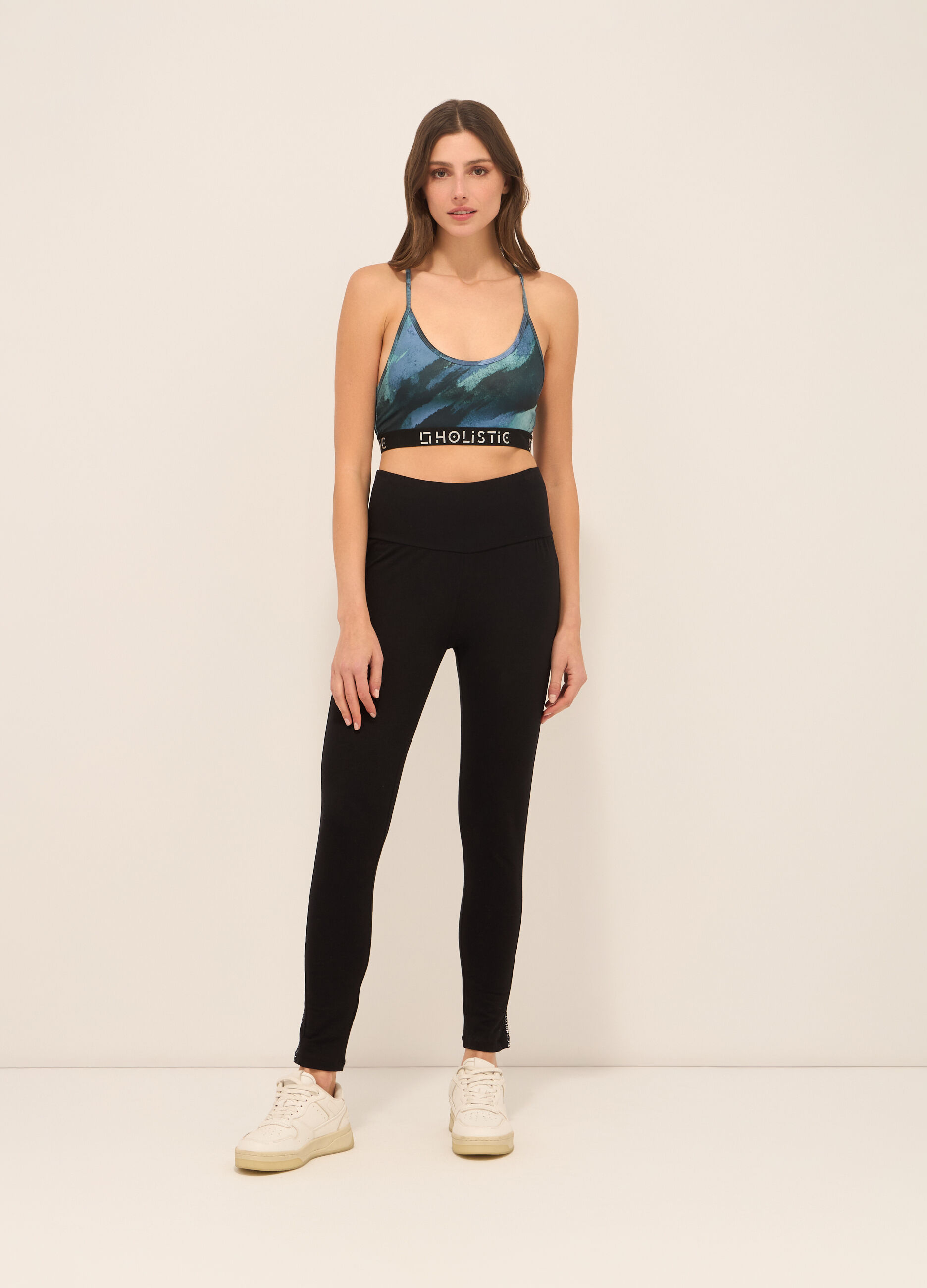Leggings in jersey di cotone stretch donna _0