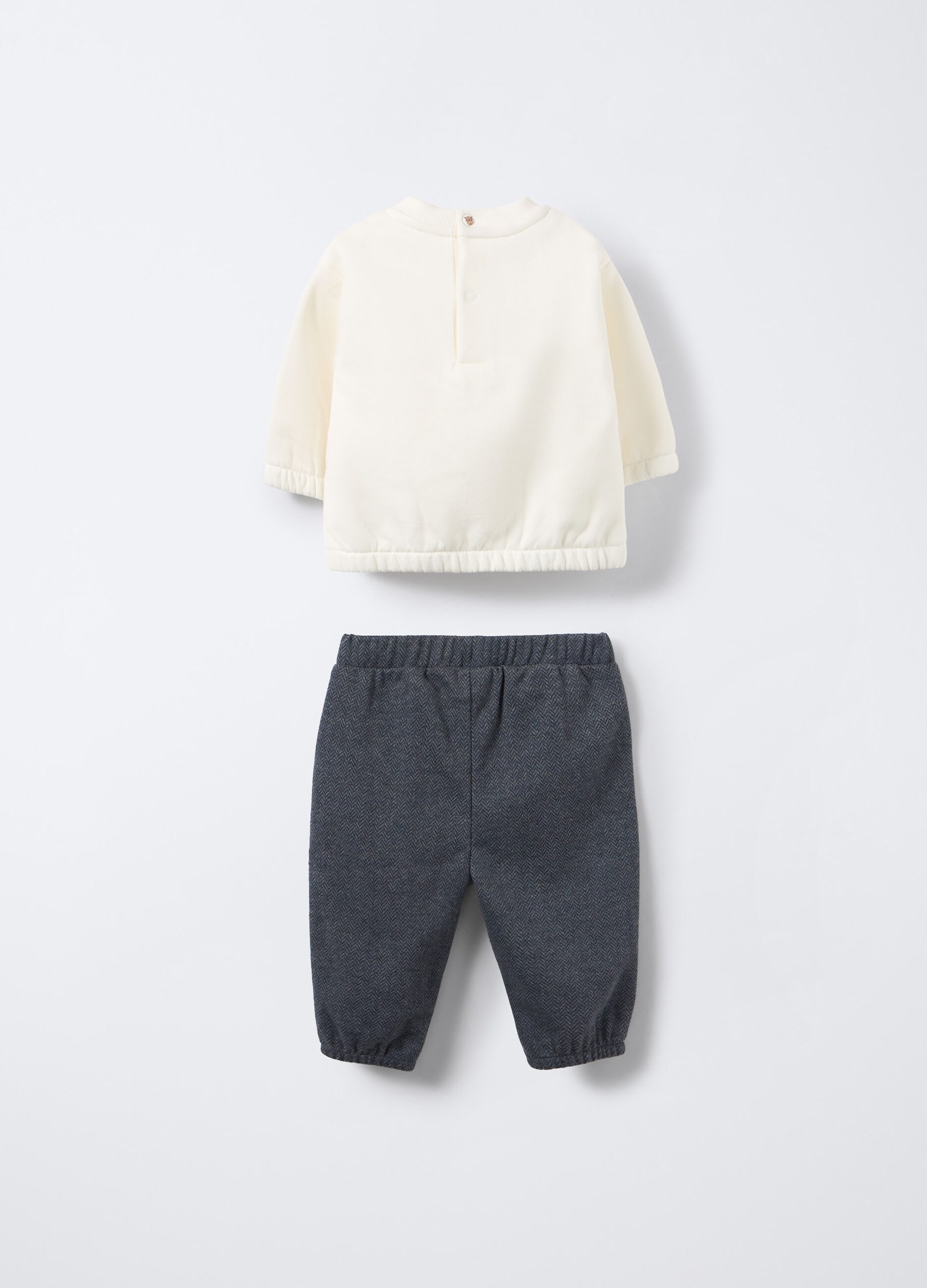 Set in Punto Milano misto cotone stretch neonato_1