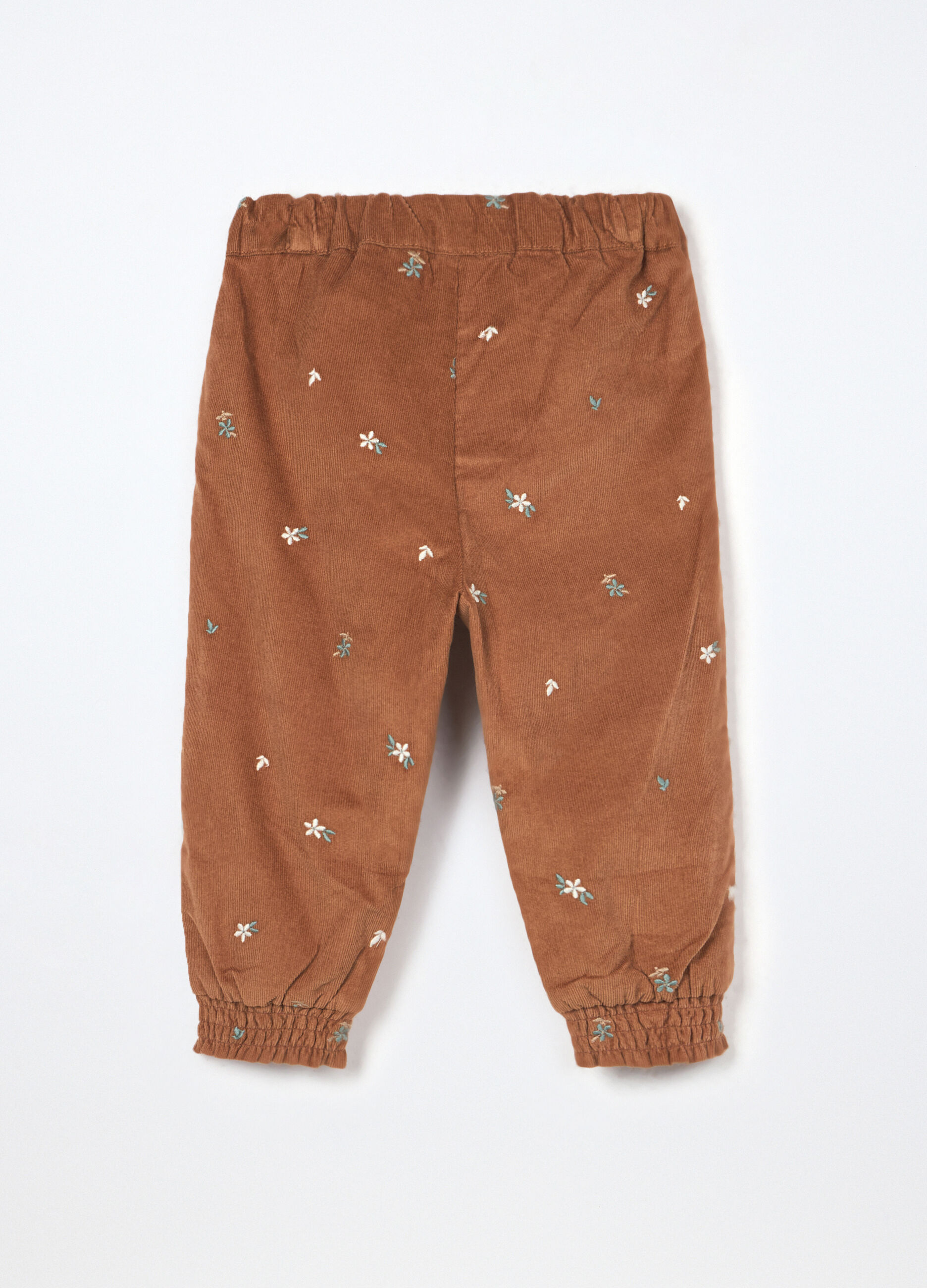 Joggers in velluto a coste neonata_1