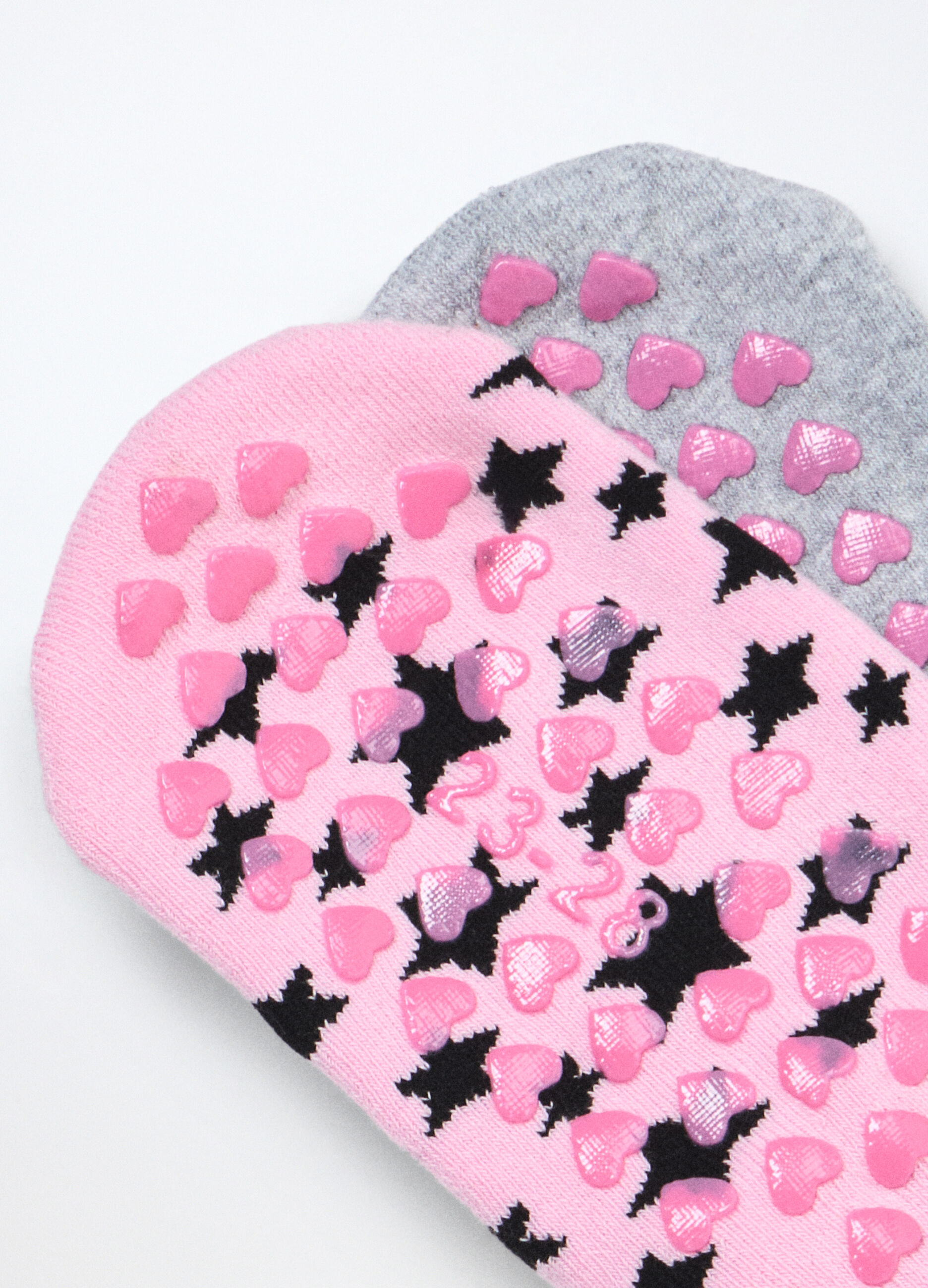 Pack 2 scarpine anti scivolo in spugna misto cotone bambina_2