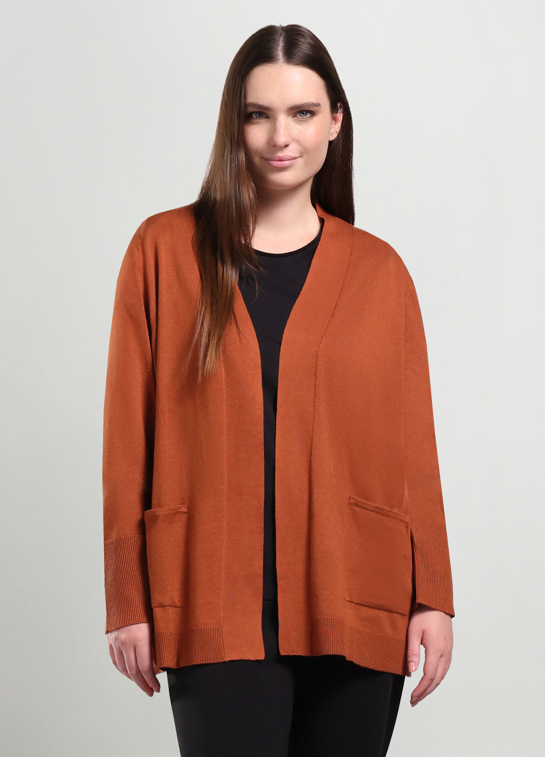 Cardigan tricot misto viscosa donna curvy_0