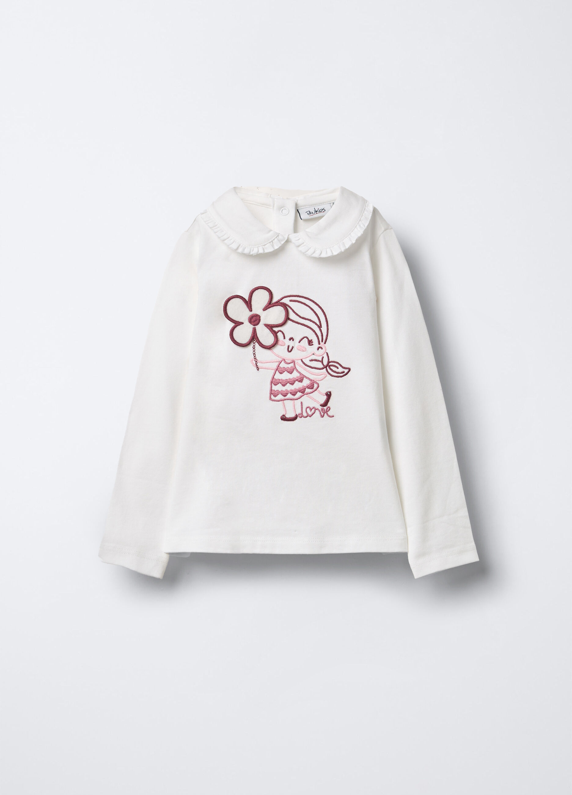 T-shirt in jersey di cotone stretch bimba_0