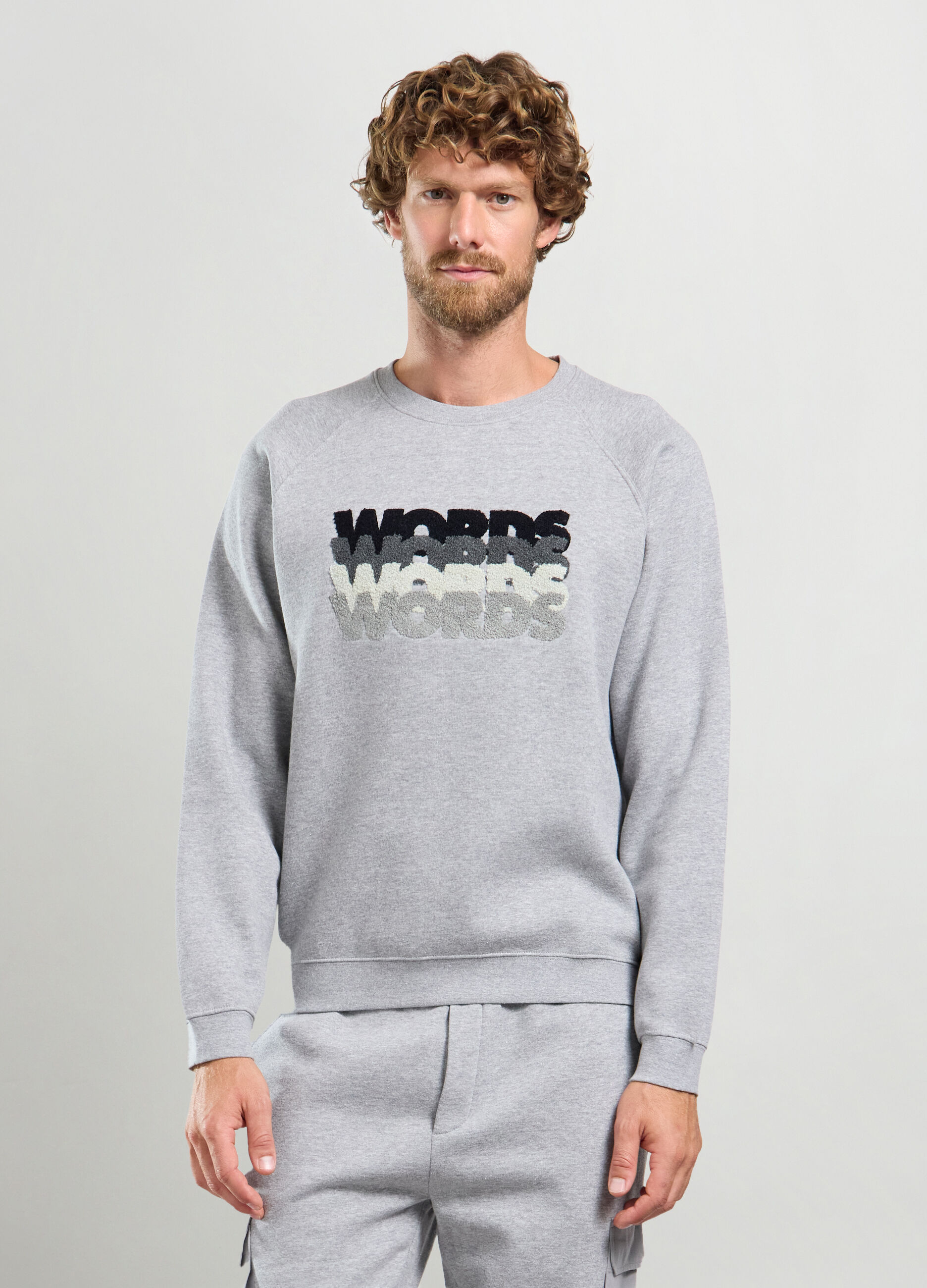 Felpa girocollo in misto cotone uomo_0