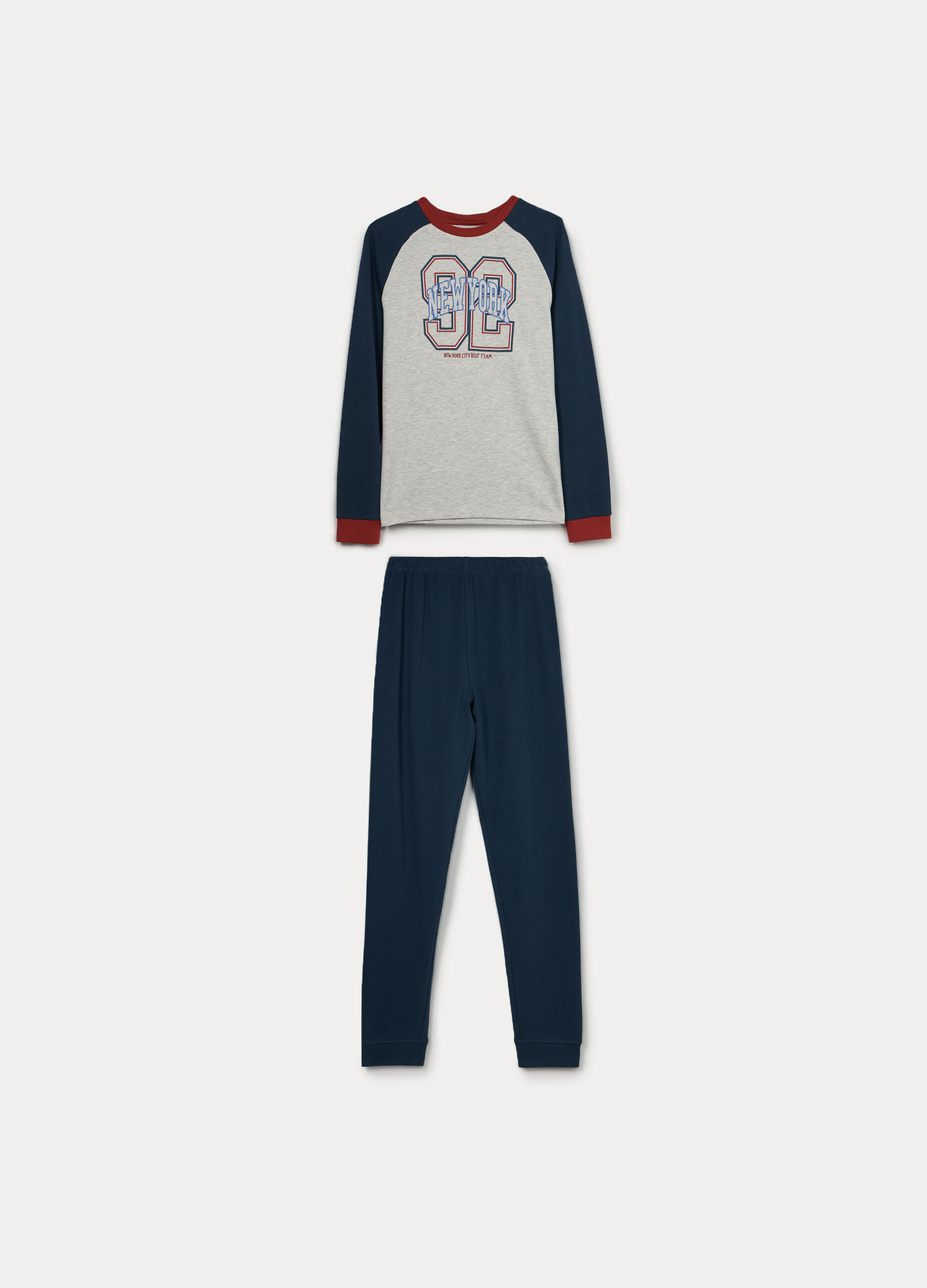 Set pigiama lungo in interlock ragazzo_0