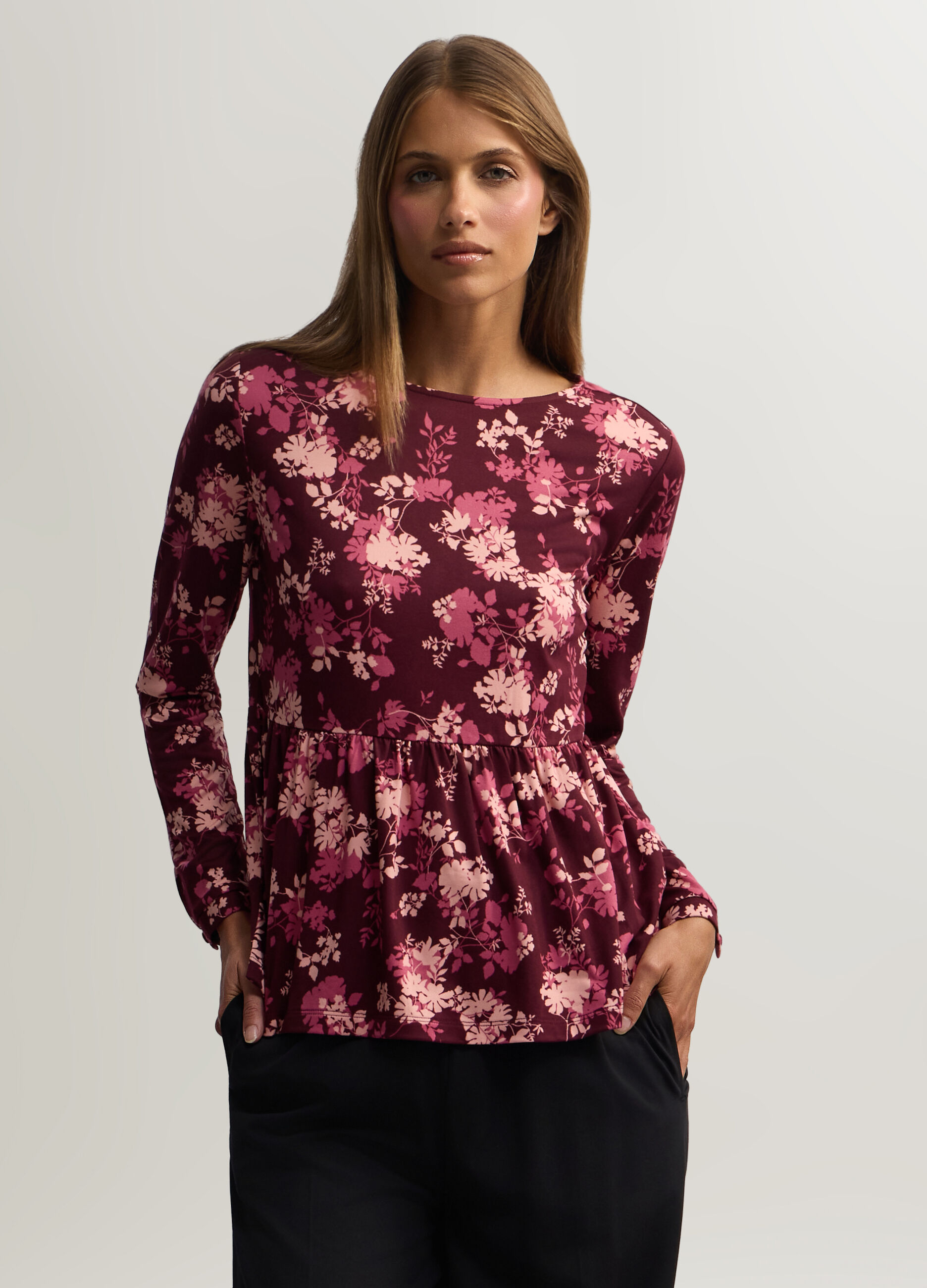 T-shirt girocollo stretch donna_0