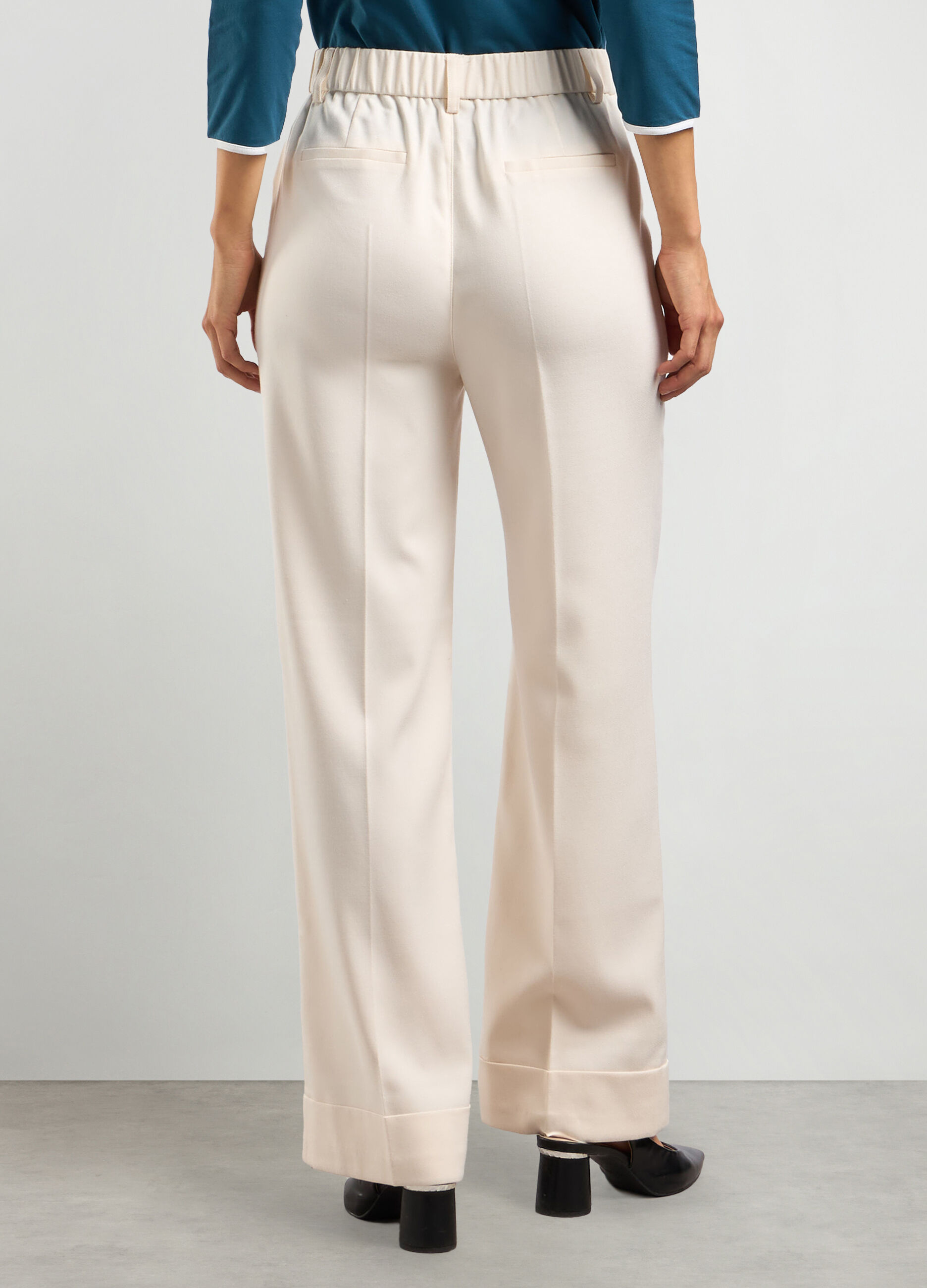 Pantaloni in misto viscosa stretch donna_1