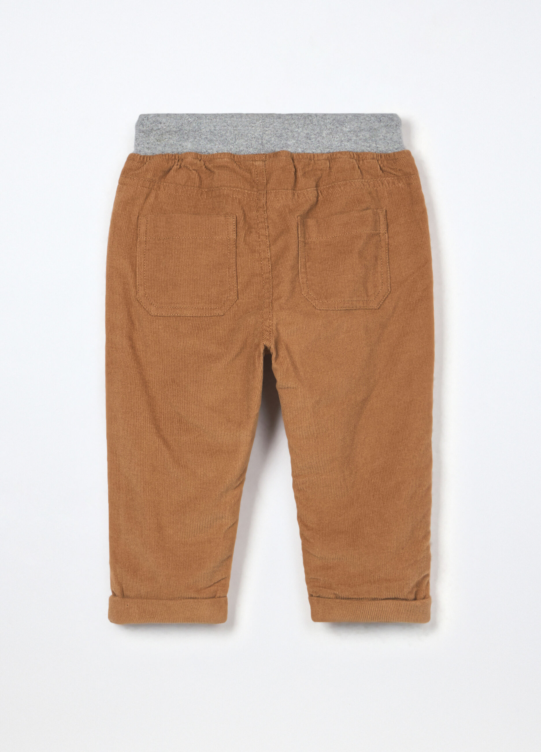 Pantaloni in velluto a coste di puro cotone neonato_1