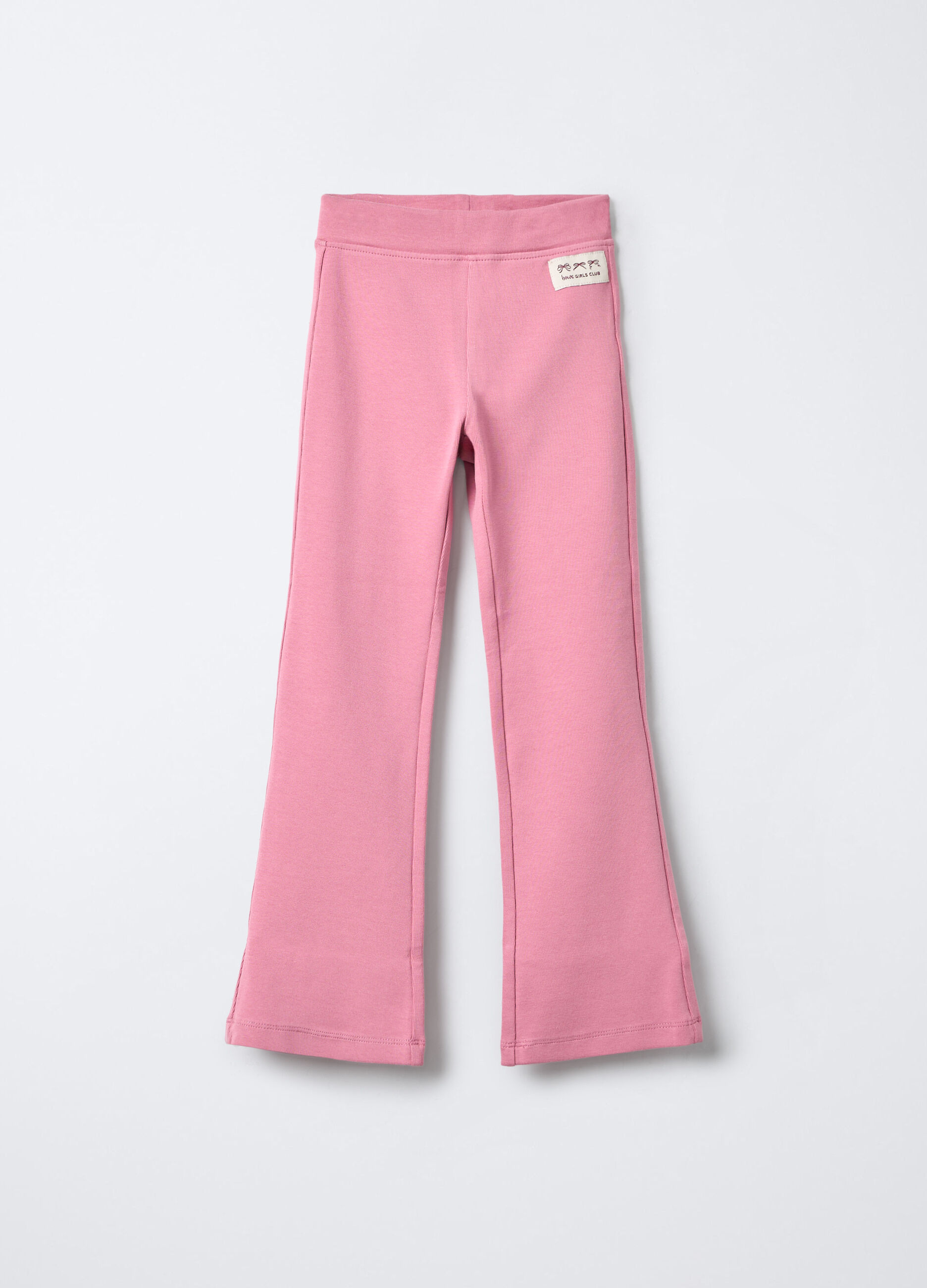 Leggings in costina di cotone stretch Flare Fit bambina_0