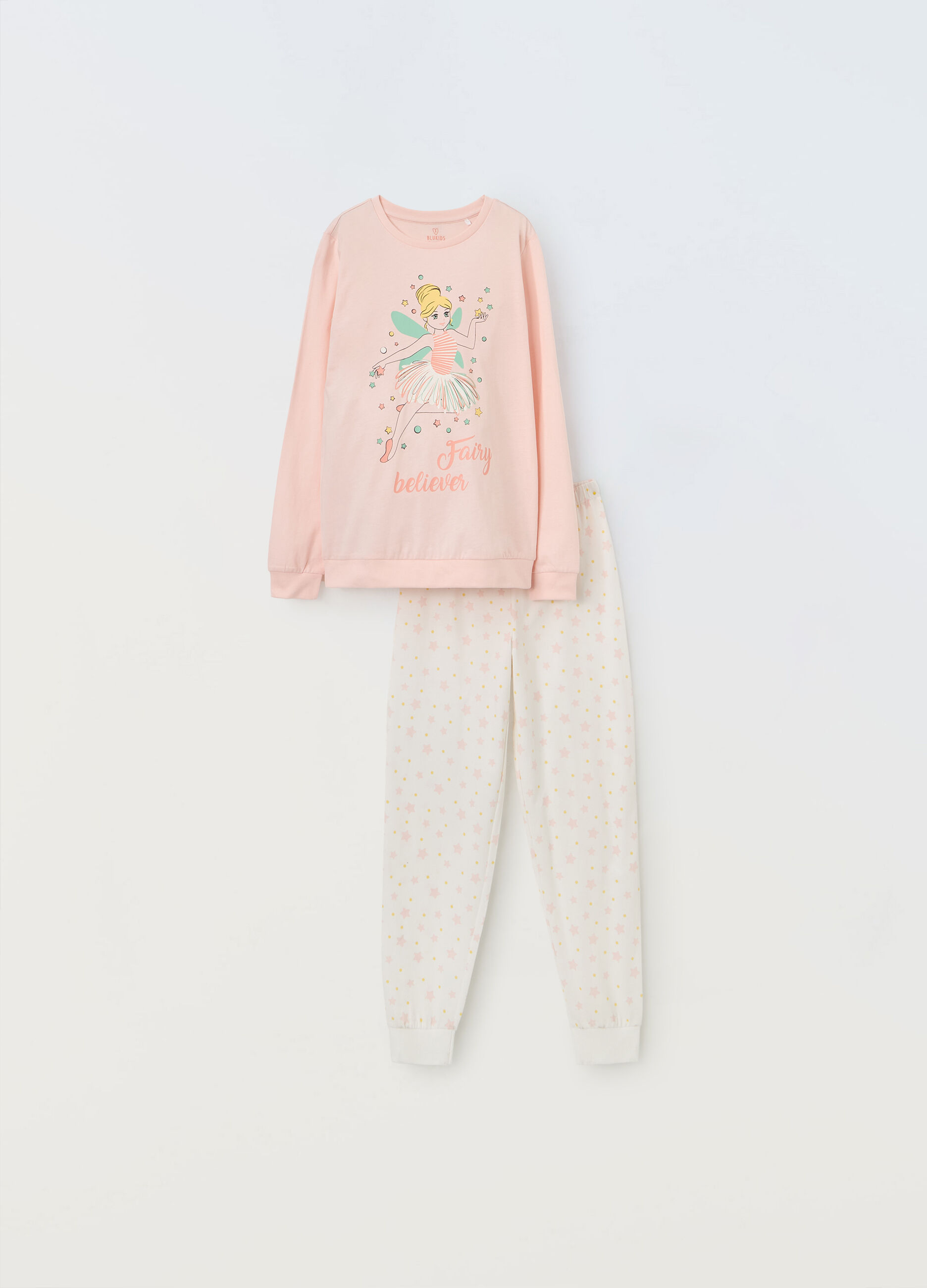 Pigiama lungo in puro cotone bambina