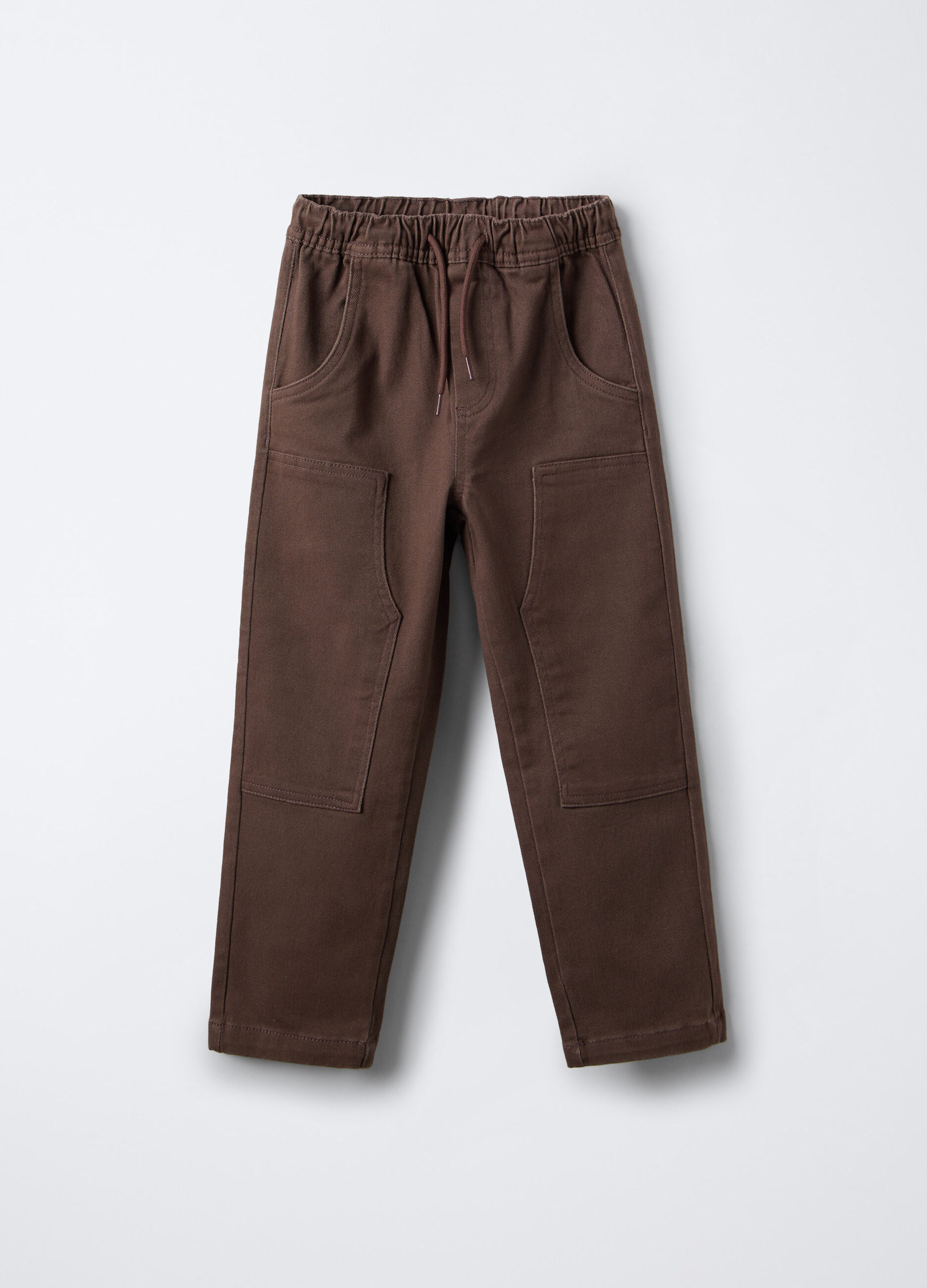 Pantaloni Straight Fit in Twill di cotone stretch bambino_0