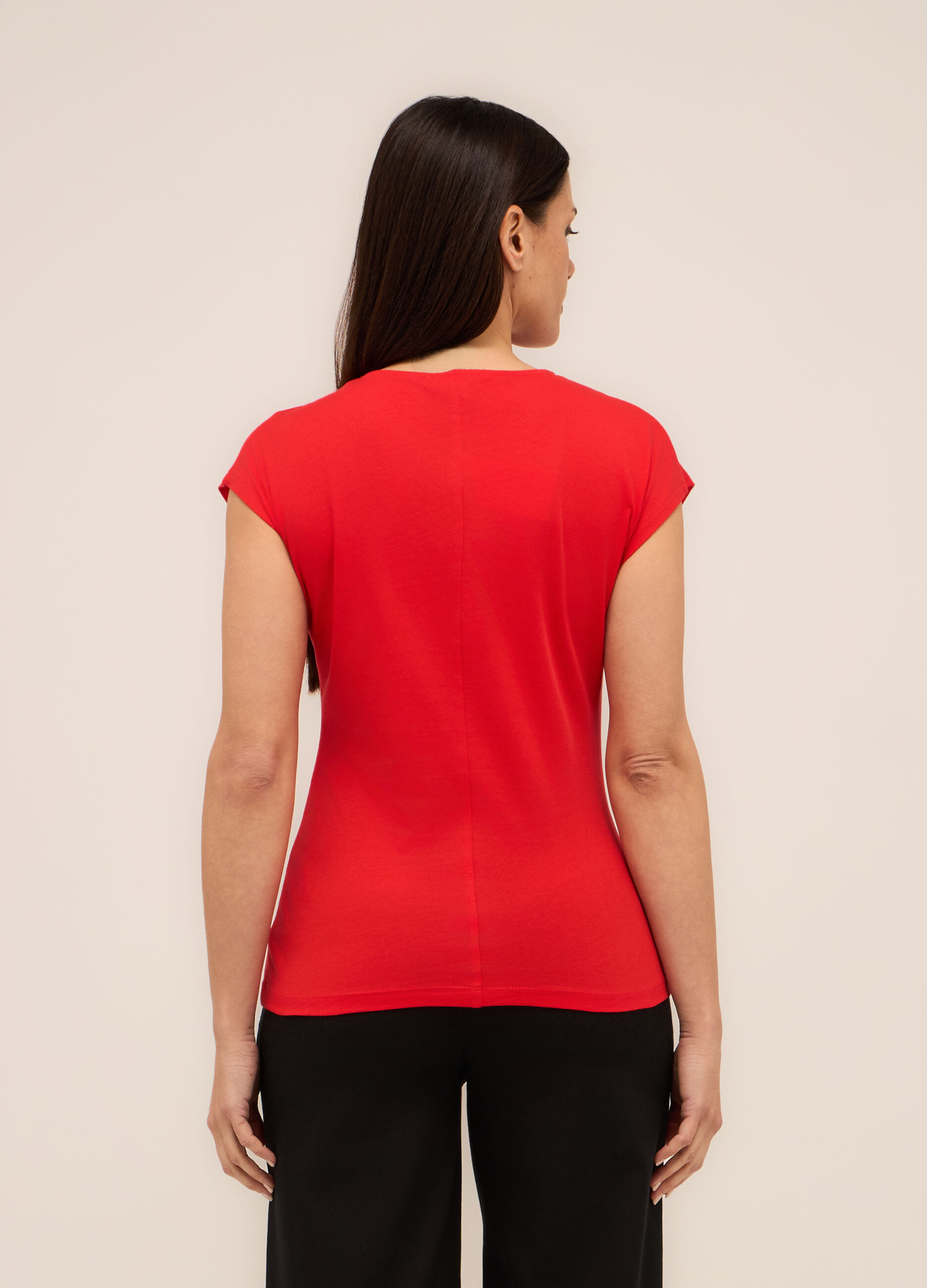T-shirt in jersey di puro cotone donna_1