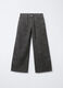 Pantaloni in drill di puro cotone Wide Leg ragazza_0