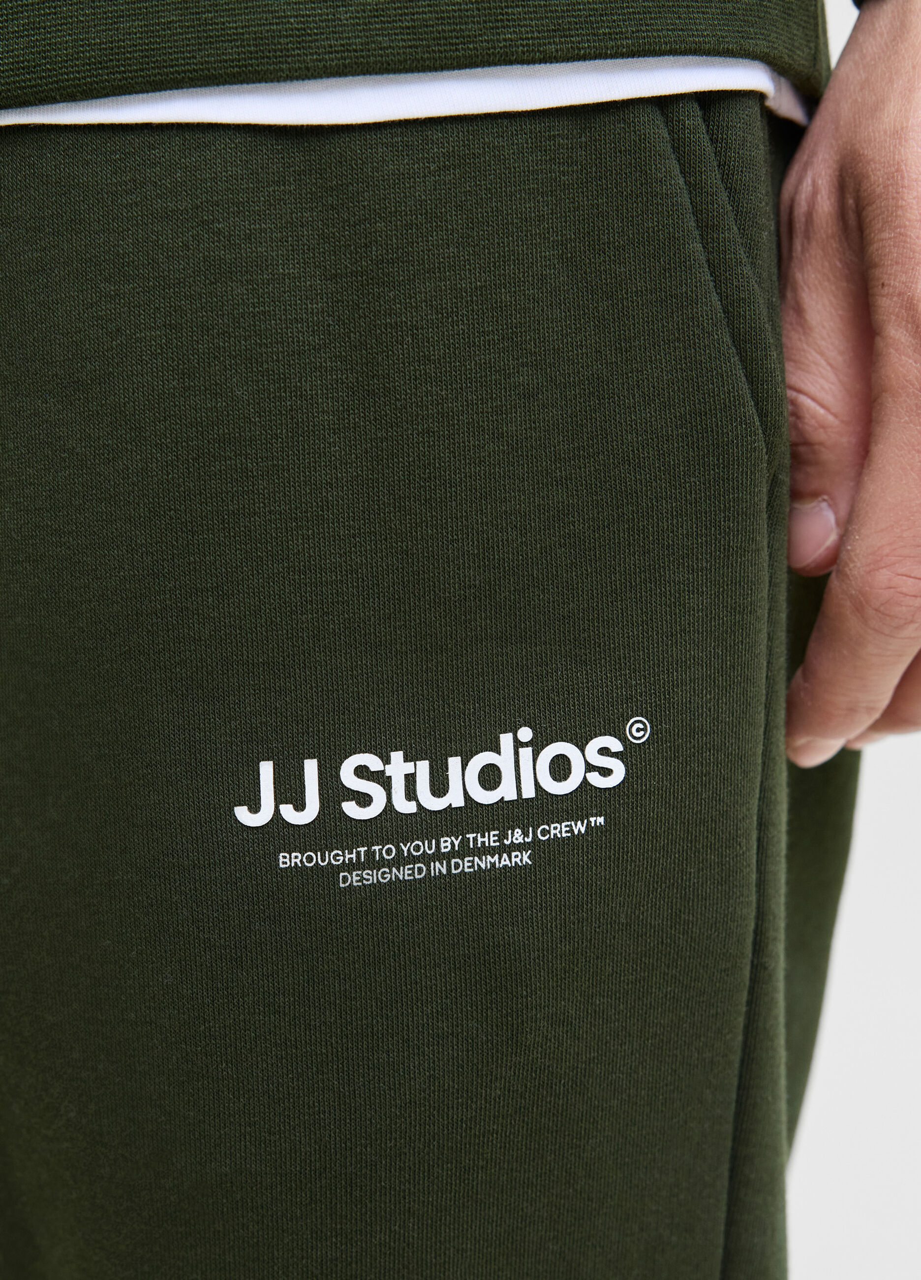 Pantaloni jogging in felpa di cotone uomo_5