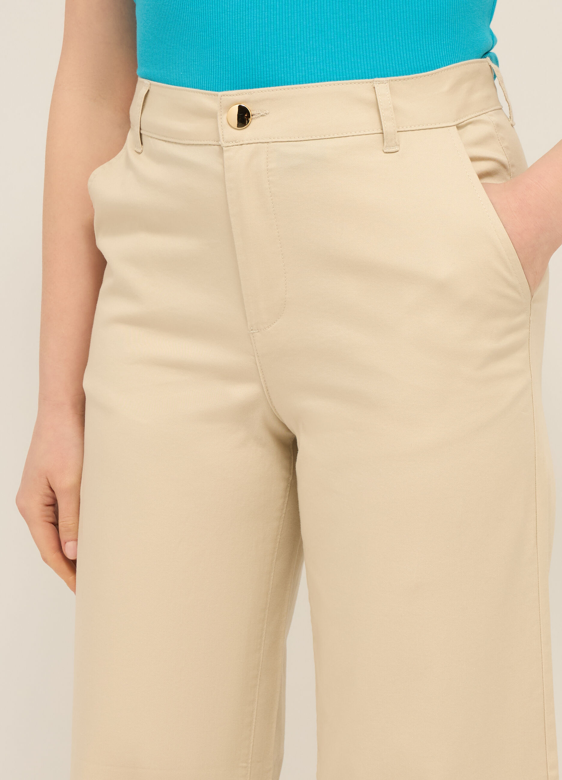 Pantaloni in cotone stretch donna