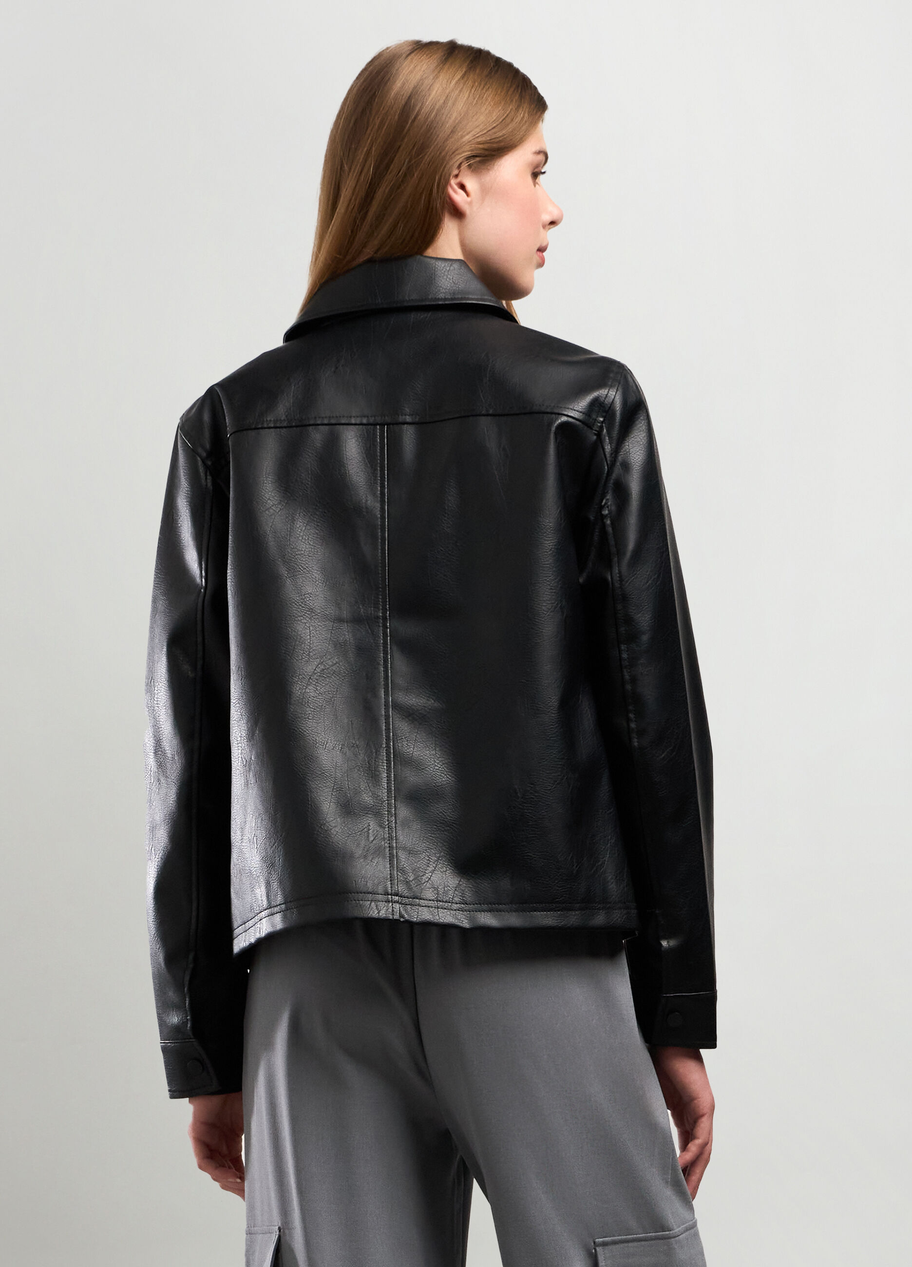 Giacca in eco pelle donna_1