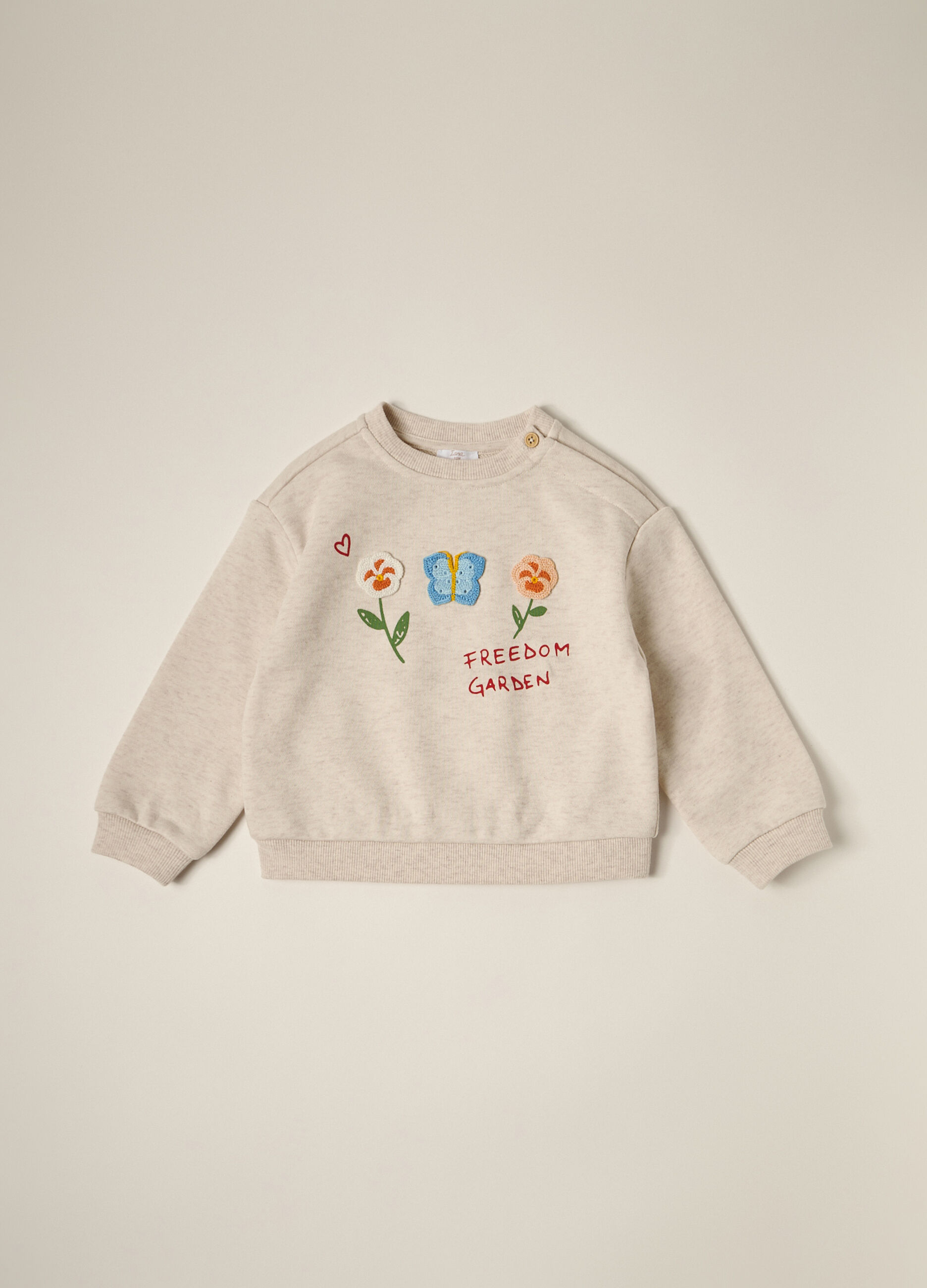 Felpa in french terry di misto cotone IANA neonata_0