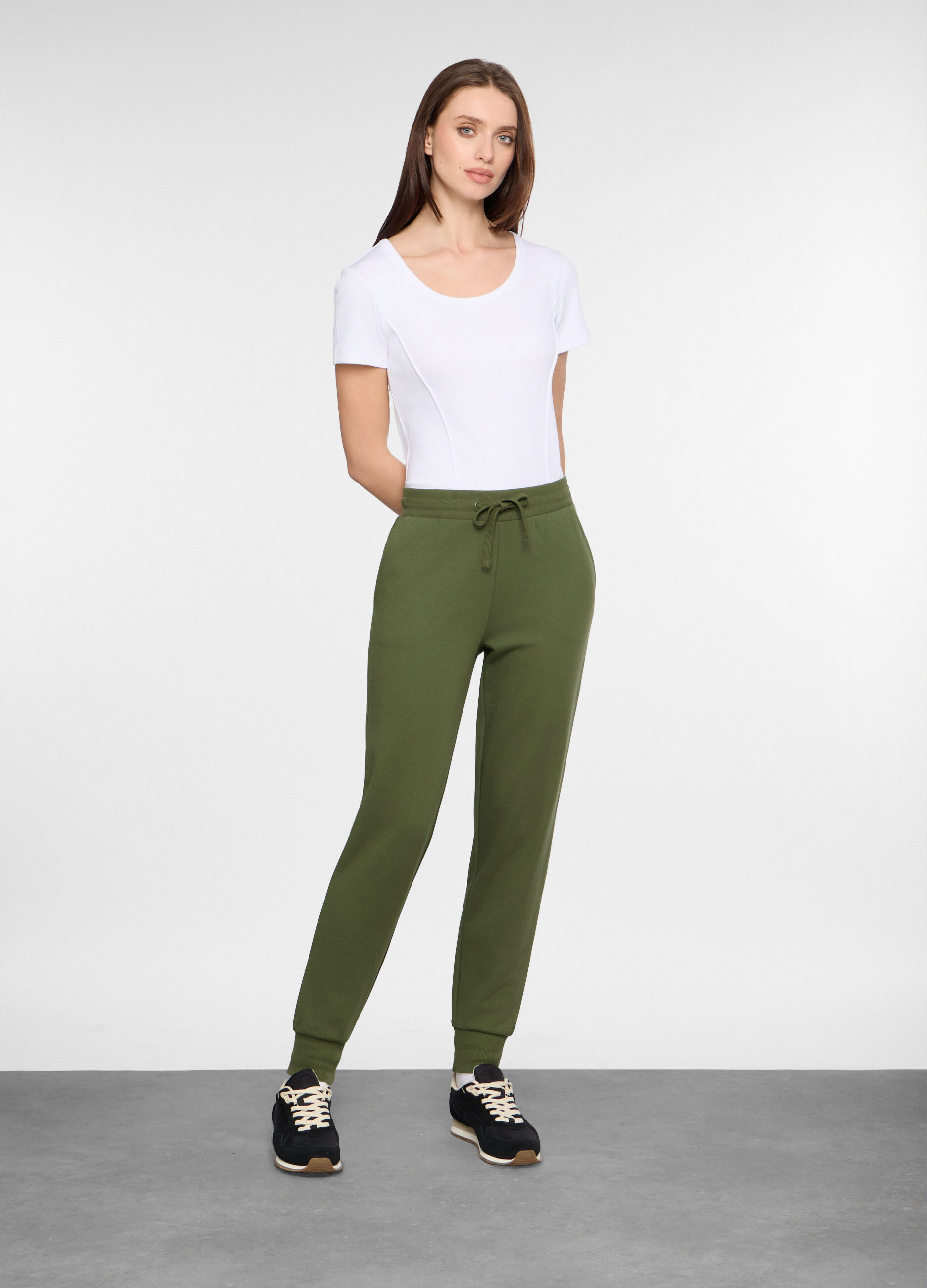 Jogger regular fit in french terry donna_0